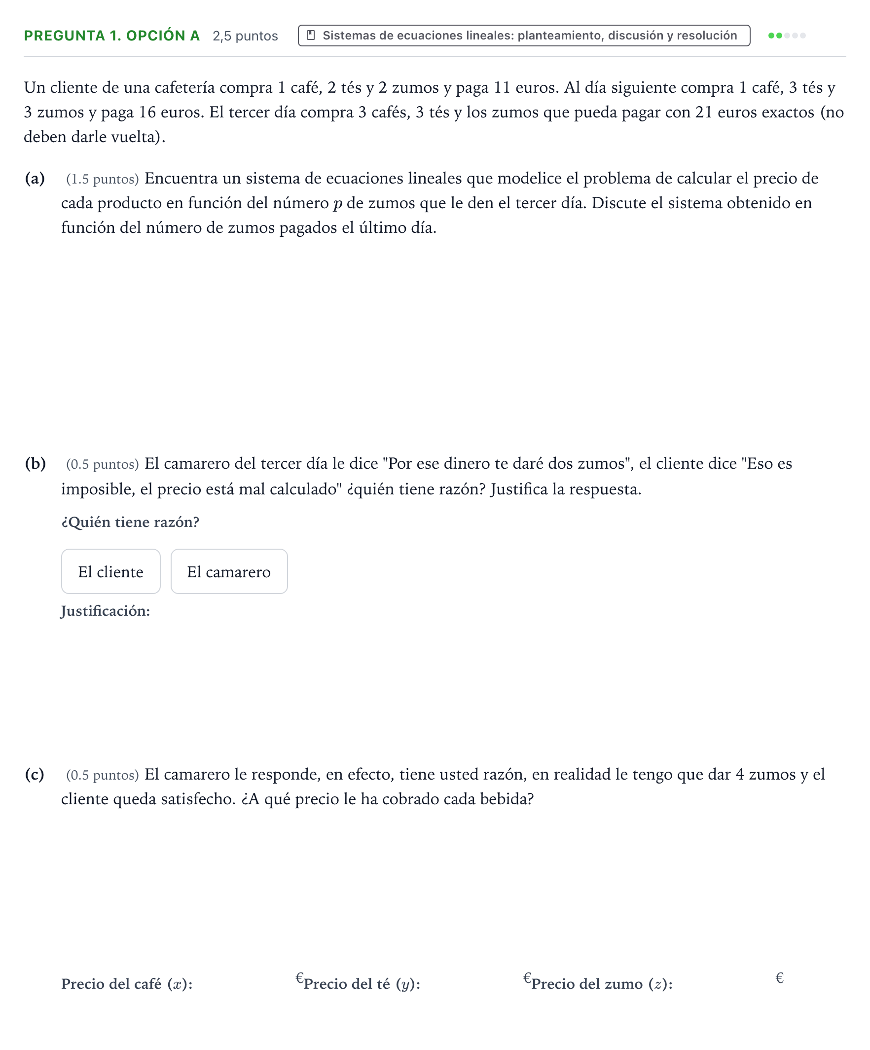 Enunciado: Pregunta 1. Opción A · Matemáticas II PAU Asturias Ordinaria 2026