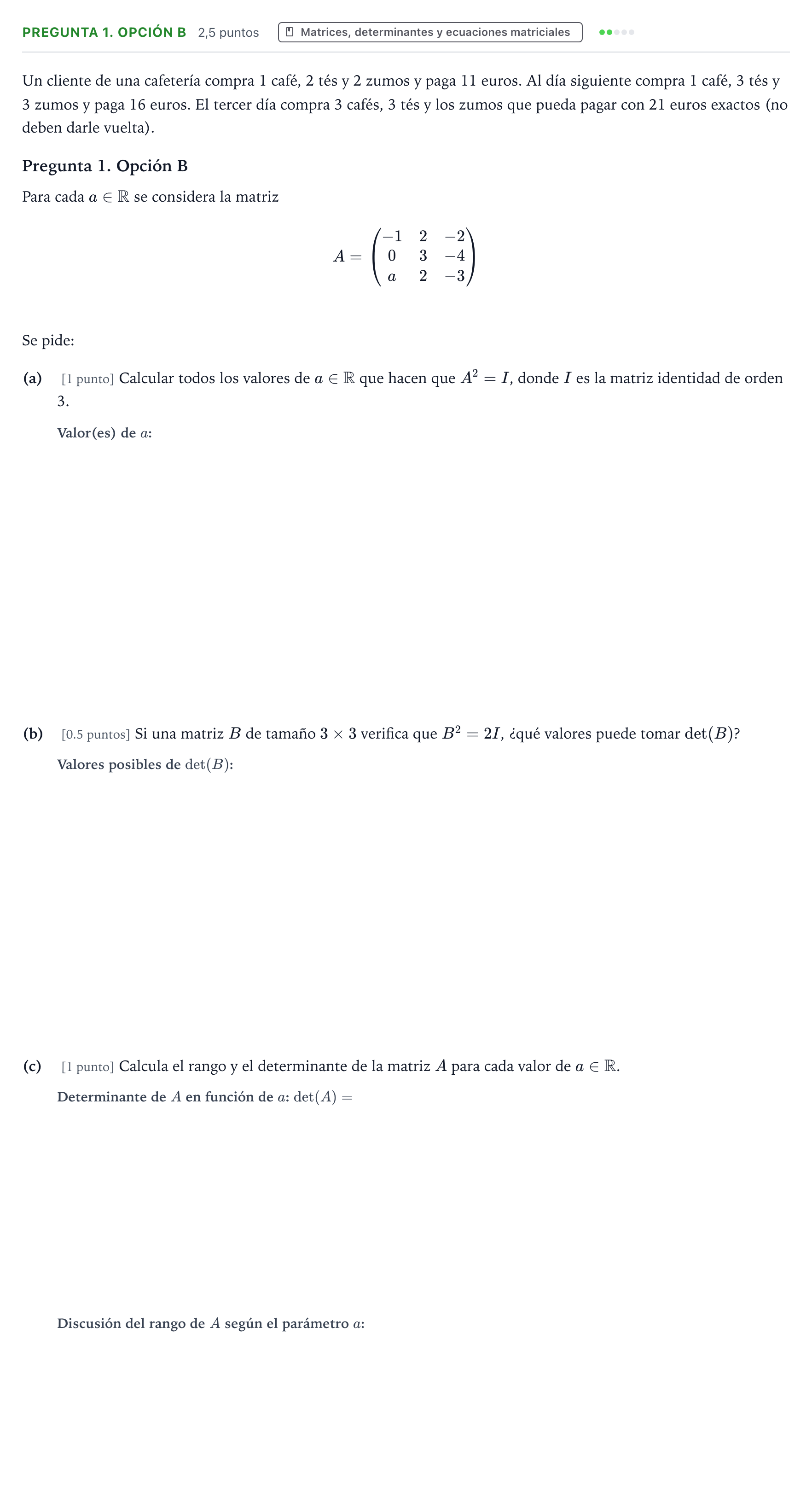 Enunciado: Pregunta 1. Opción B · Matemáticas II PAU Asturias Ordinaria 2026