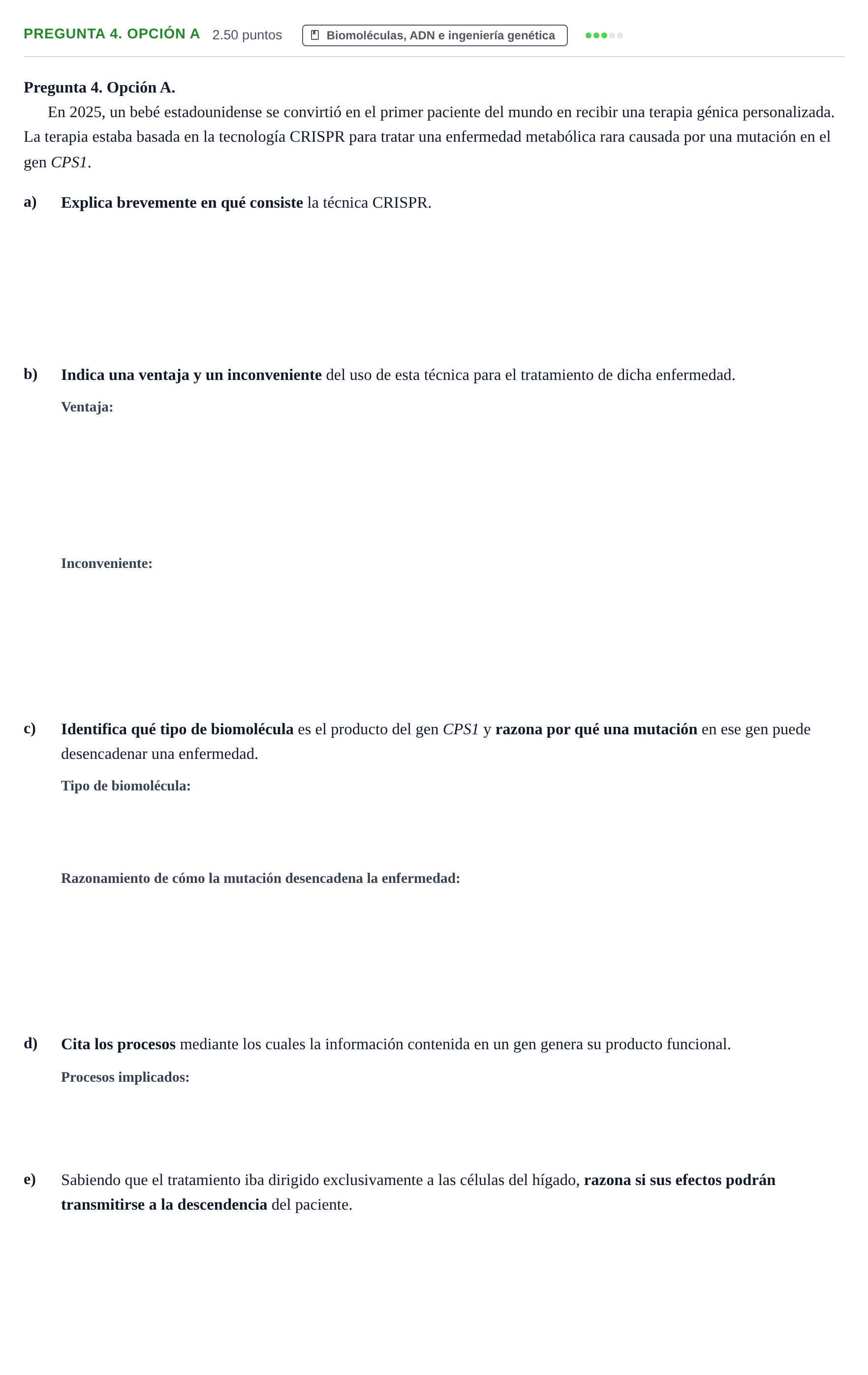 Enunciado: Pregunta 4. Opción A · Ciencias Generales PAU Asturias Extraordinaria 2026