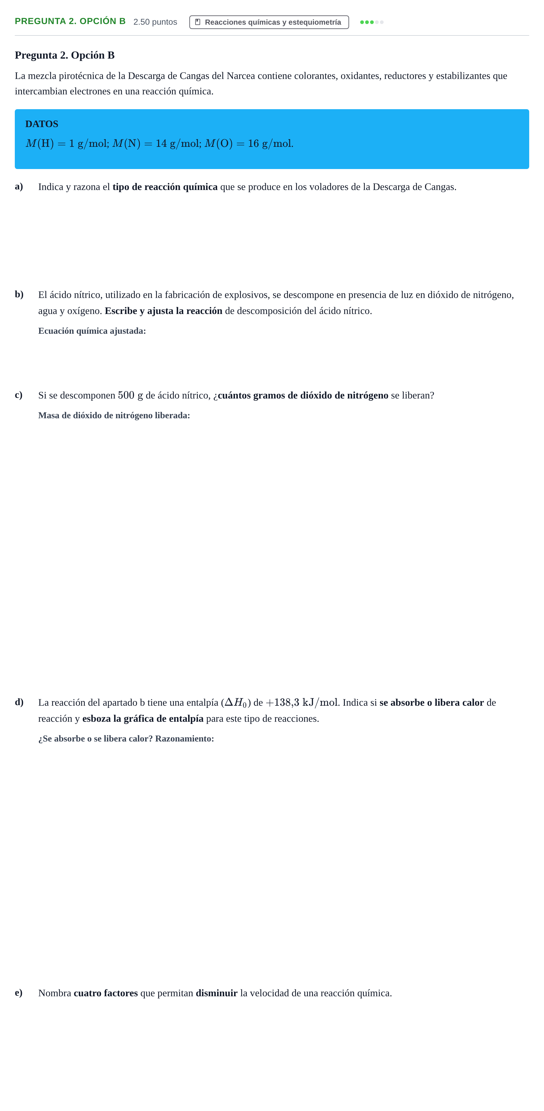 Enunciado: Pregunta 2. Opción B · Ciencias Generales PAU Asturias Ordinaria 2026