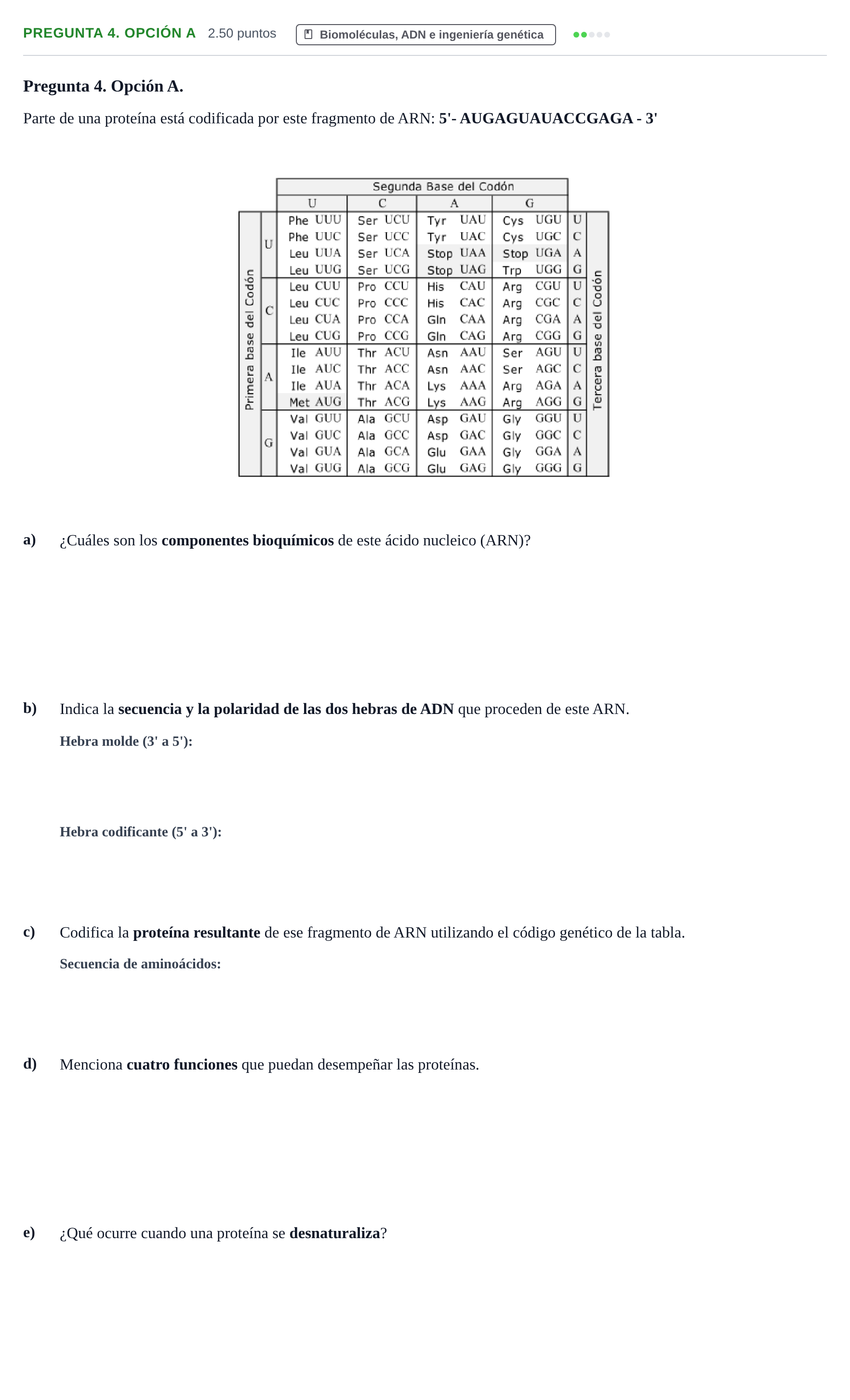Enunciado: Pregunta 4. Opción A · Ciencias Generales PAU Asturias Ordinaria 2026