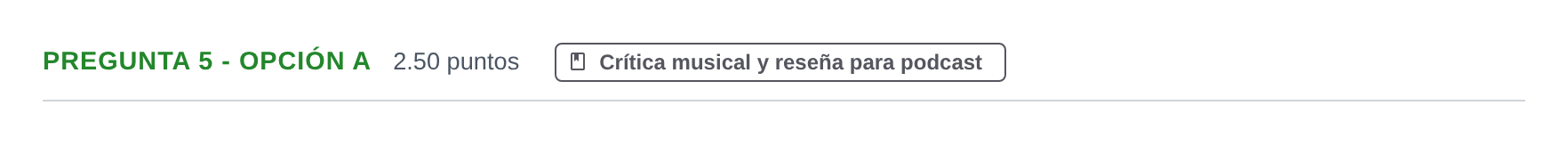 Enunciado: Pregunta 5 - Opción A · Análisis Musical II PAU Asturias Ordinaria 2026
