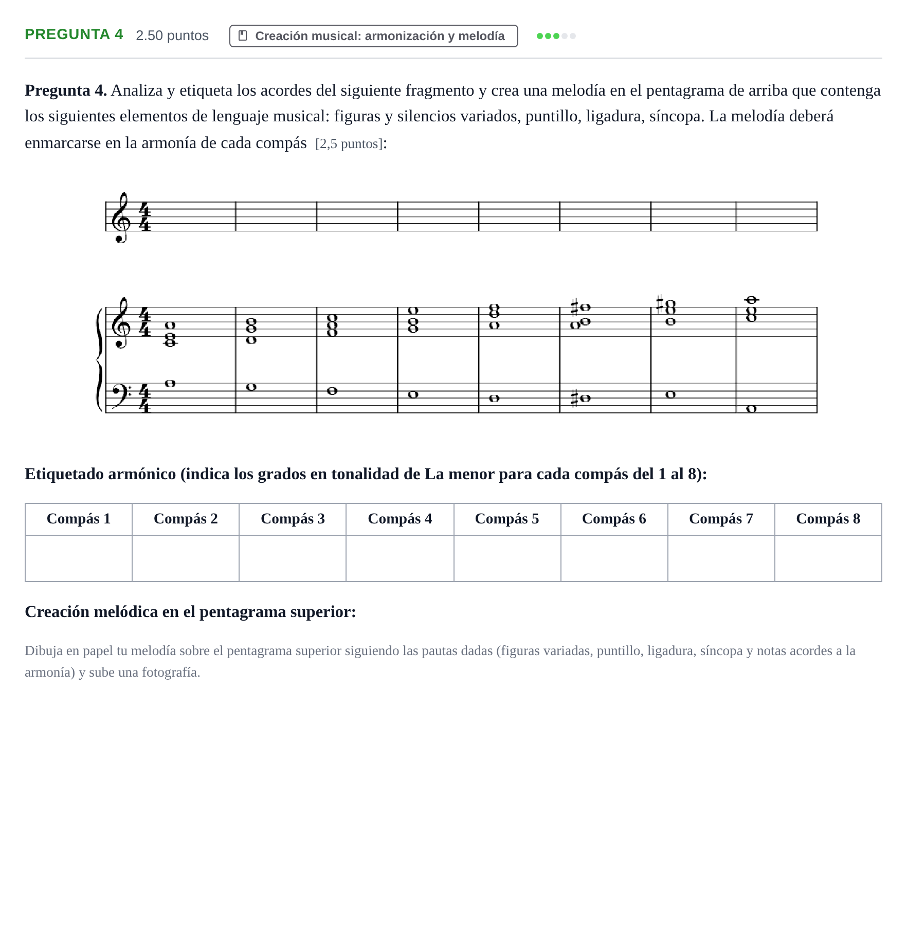 Enunciado: Pregunta 4 · Análisis Musical II PAU Asturias Extraordinaria 2026