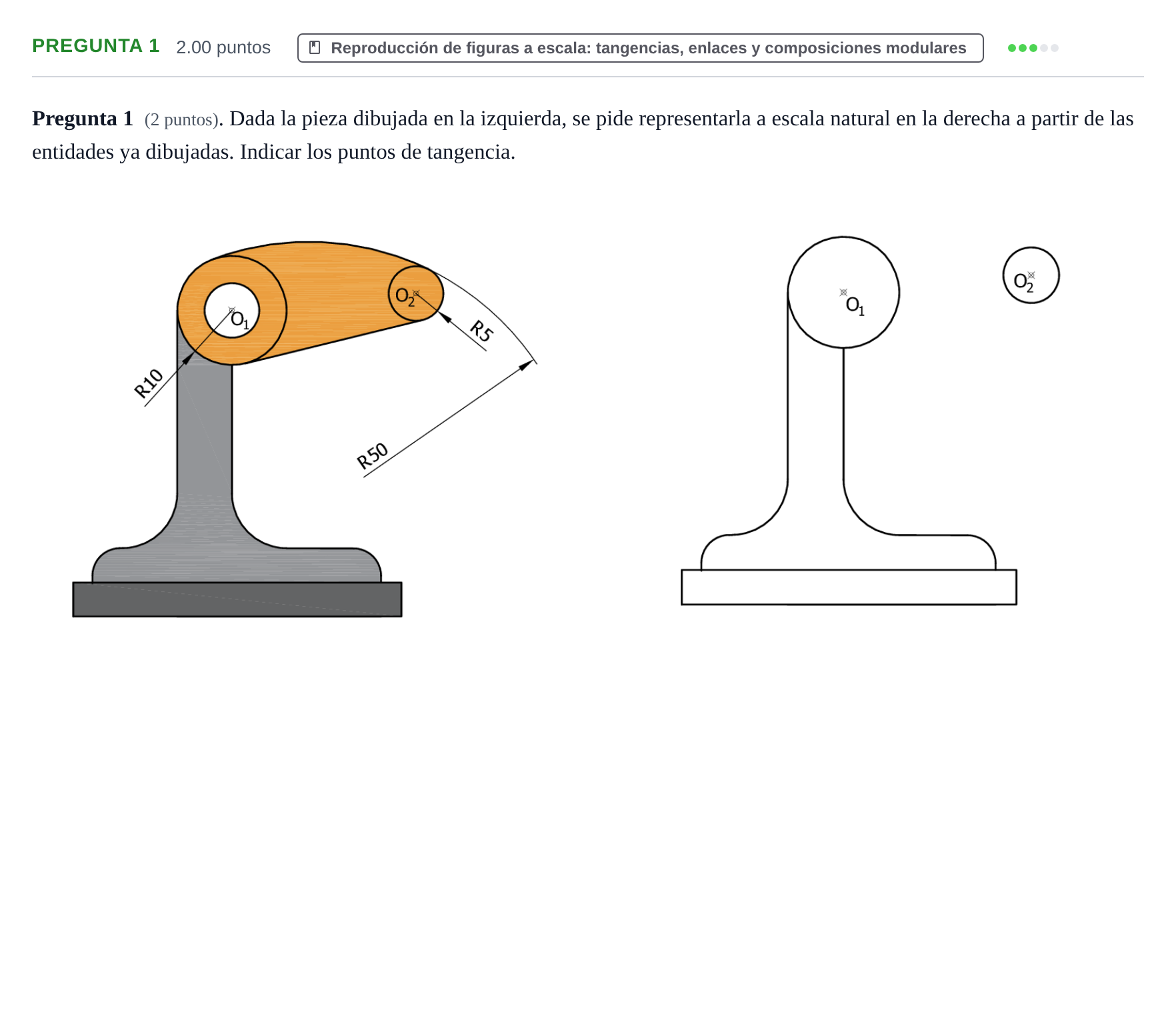 Enunciado: Pregunta 1 · Dibujo Técnico Aplicado a las Artes Plásticas y al Diseño PAU Asturias Ordinaria 2026