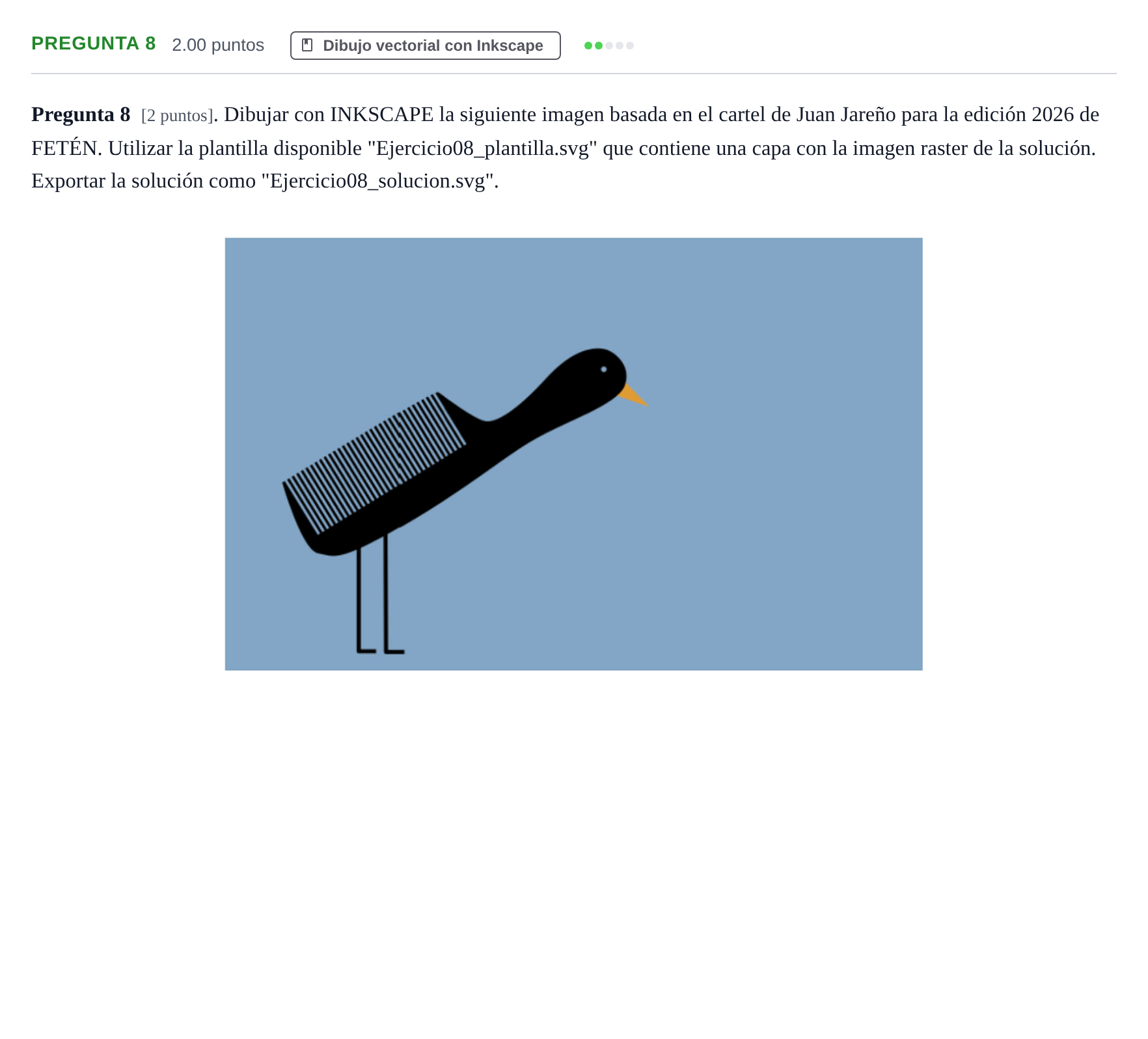 Enunciado: Pregunta 8 · Dibujo Técnico Aplicado a las Artes Plásticas y al Diseño PAU Asturias Extraordinaria 2026