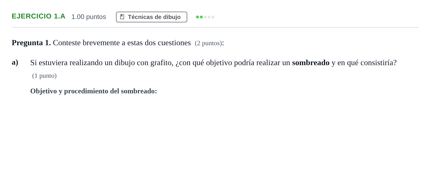 Enunciado: Ejercicio 1.a - Técnicas de dibujo · Técnicas de Expresión Gráfico-Plástica PAU Asturias Extraordinaria 2026