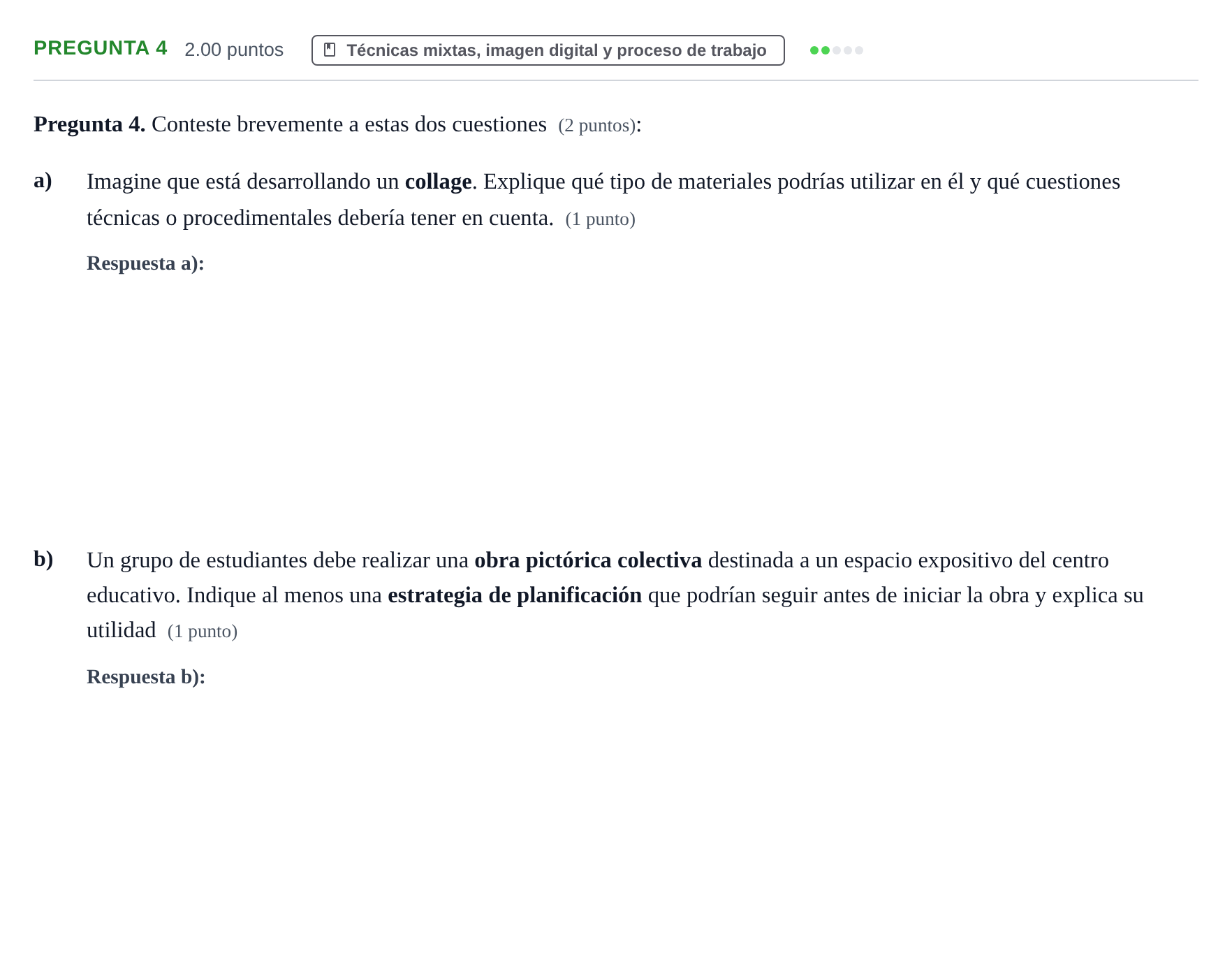 Enunciado: Pregunta 4 · Técnicas de Expresión Gráfico-Plástica PAU Asturias Extraordinaria 2026