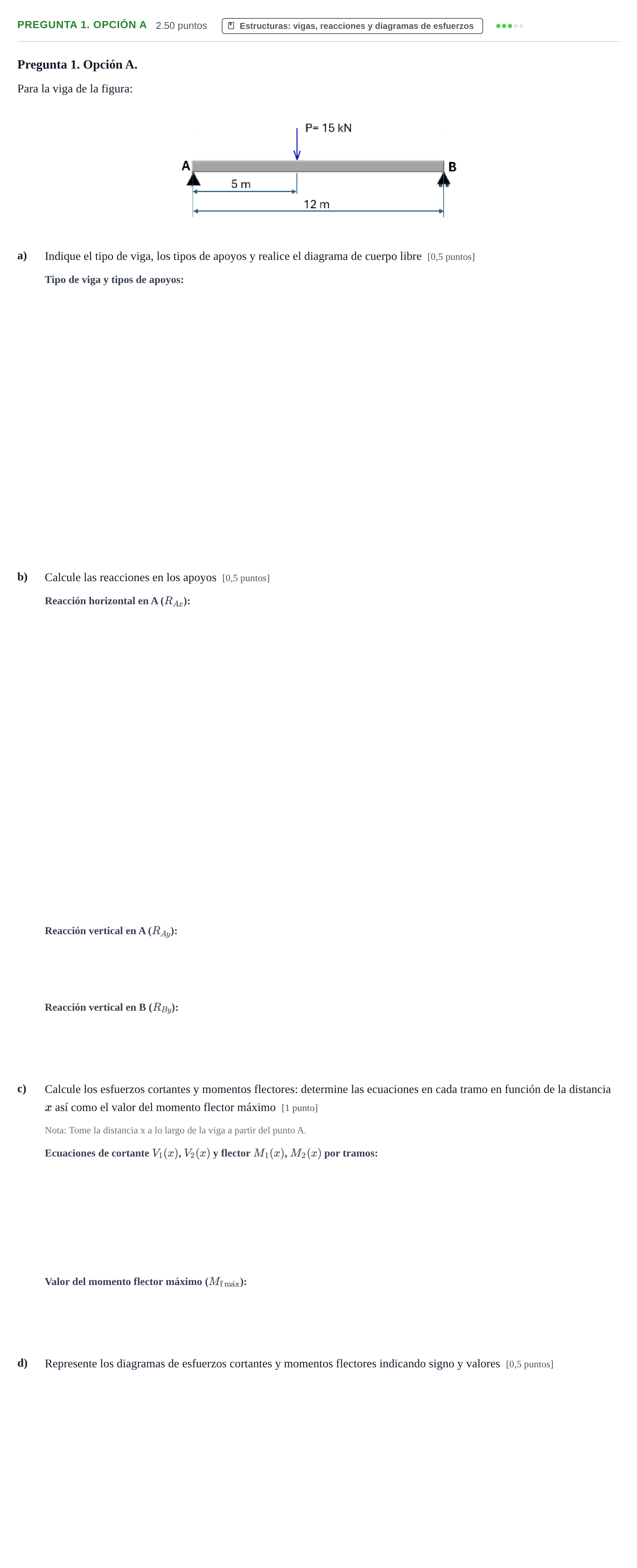 Enunciado: Pregunta 1. Opción A · Tecnología e Ingeniería II PAU Asturias Extraordinaria 2026