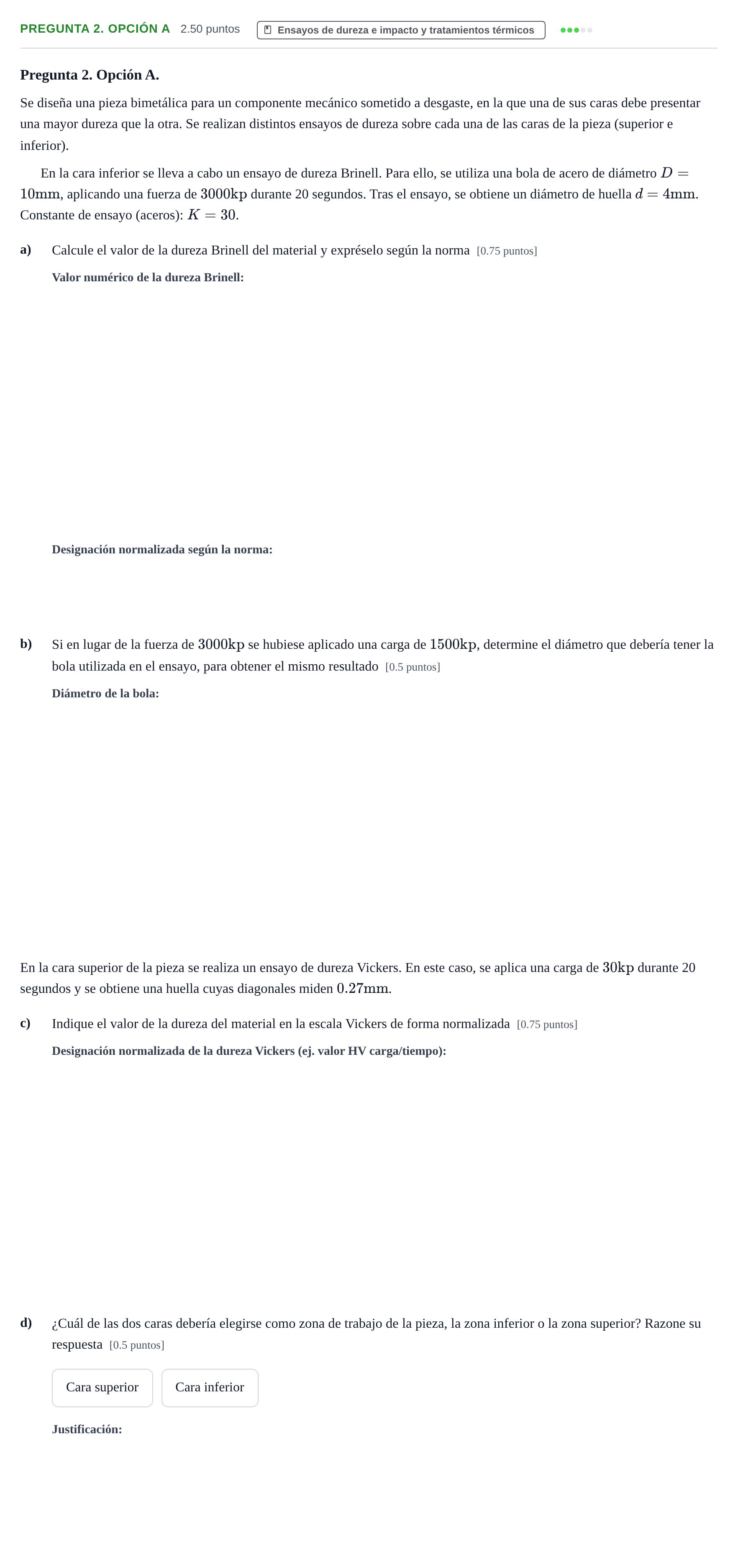 Enunciado: Pregunta 2. Opción A · Tecnología e Ingeniería II PAU Asturias Ordinaria 2026