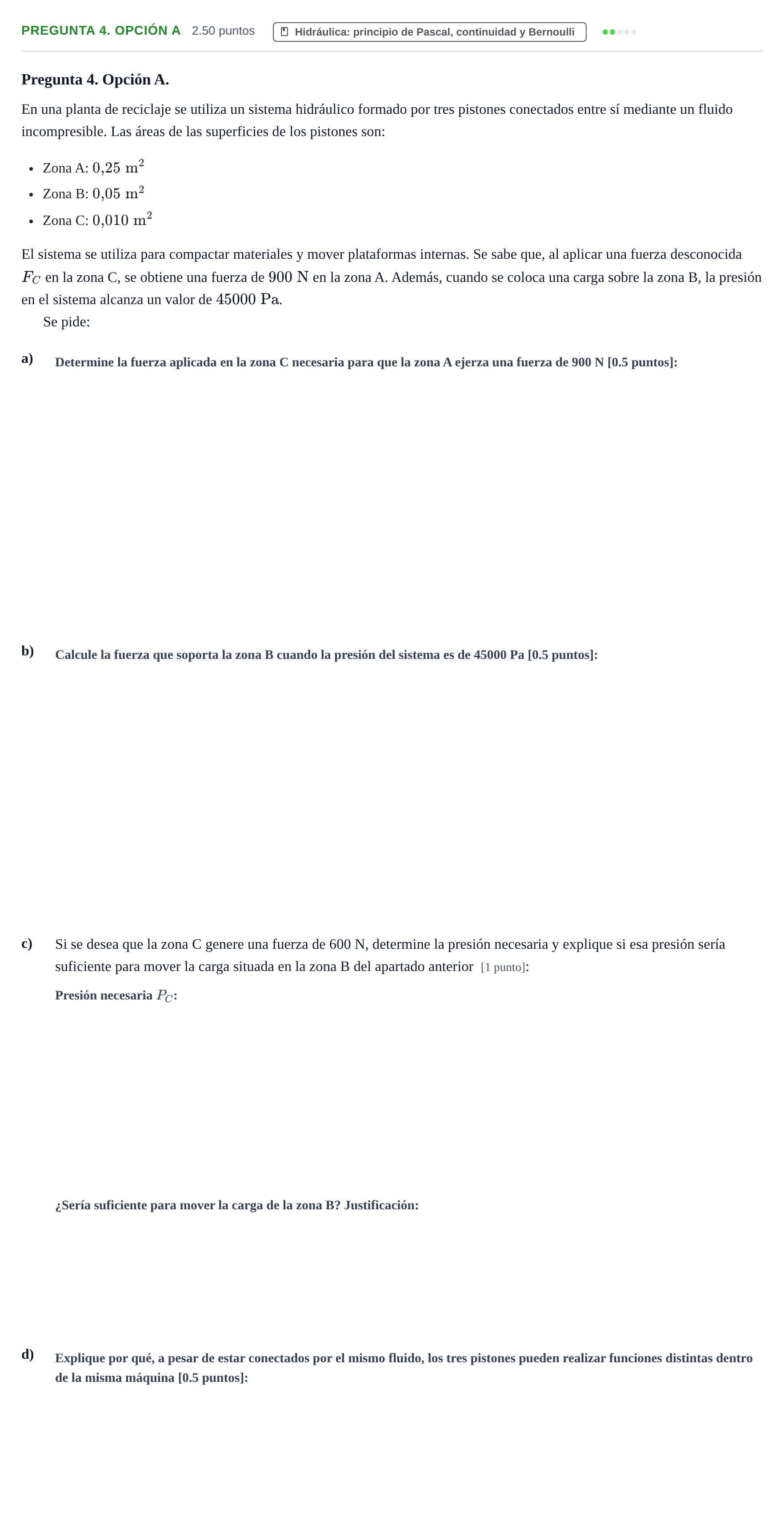 Enunciado: Pregunta 4. Opción A · Tecnología e Ingeniería II PAU Asturias Ordinaria 2026