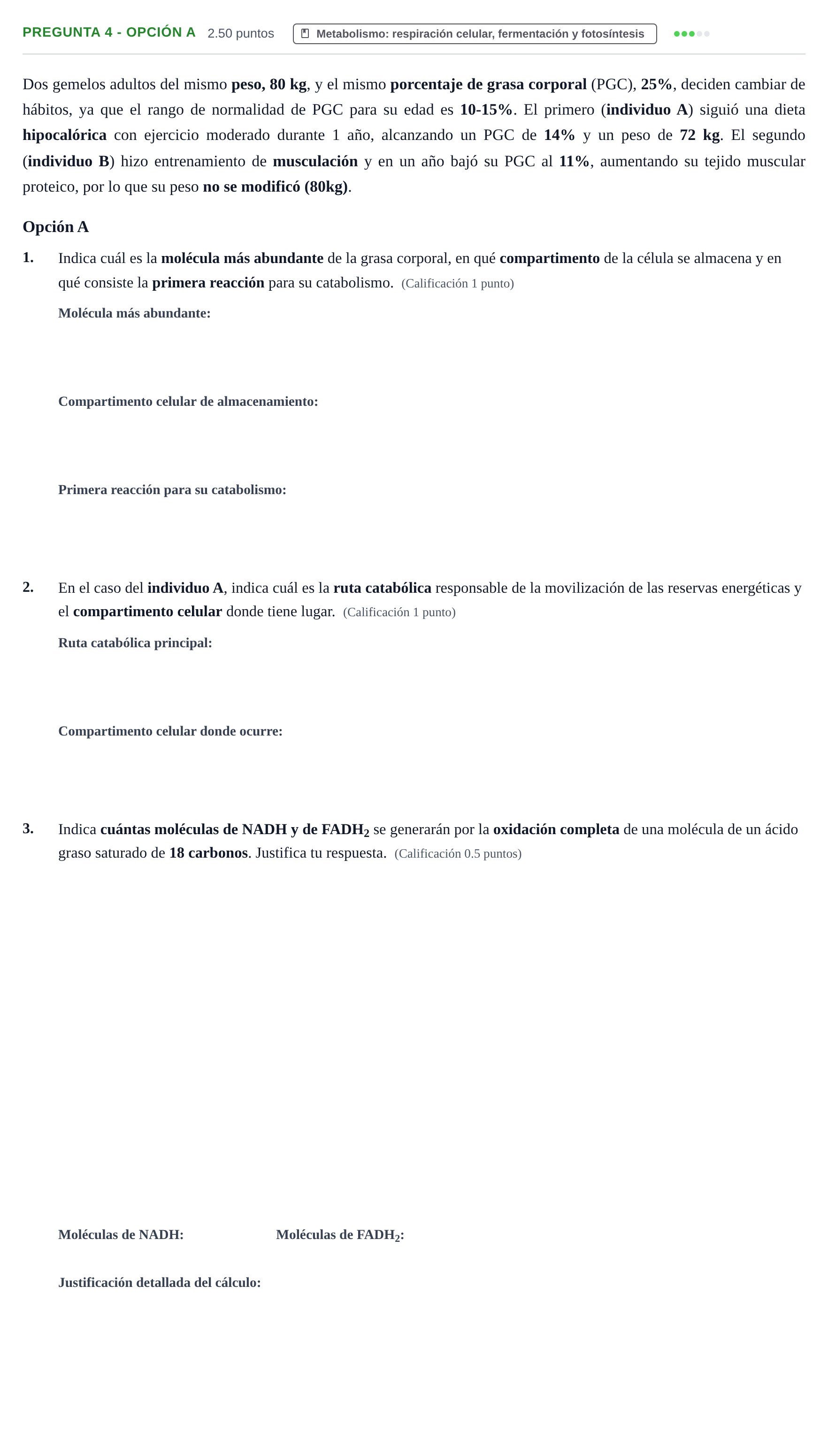Enunciado: Pregunta 4 - Opción A · Biología PAU Asturias Extraordinaria 2025