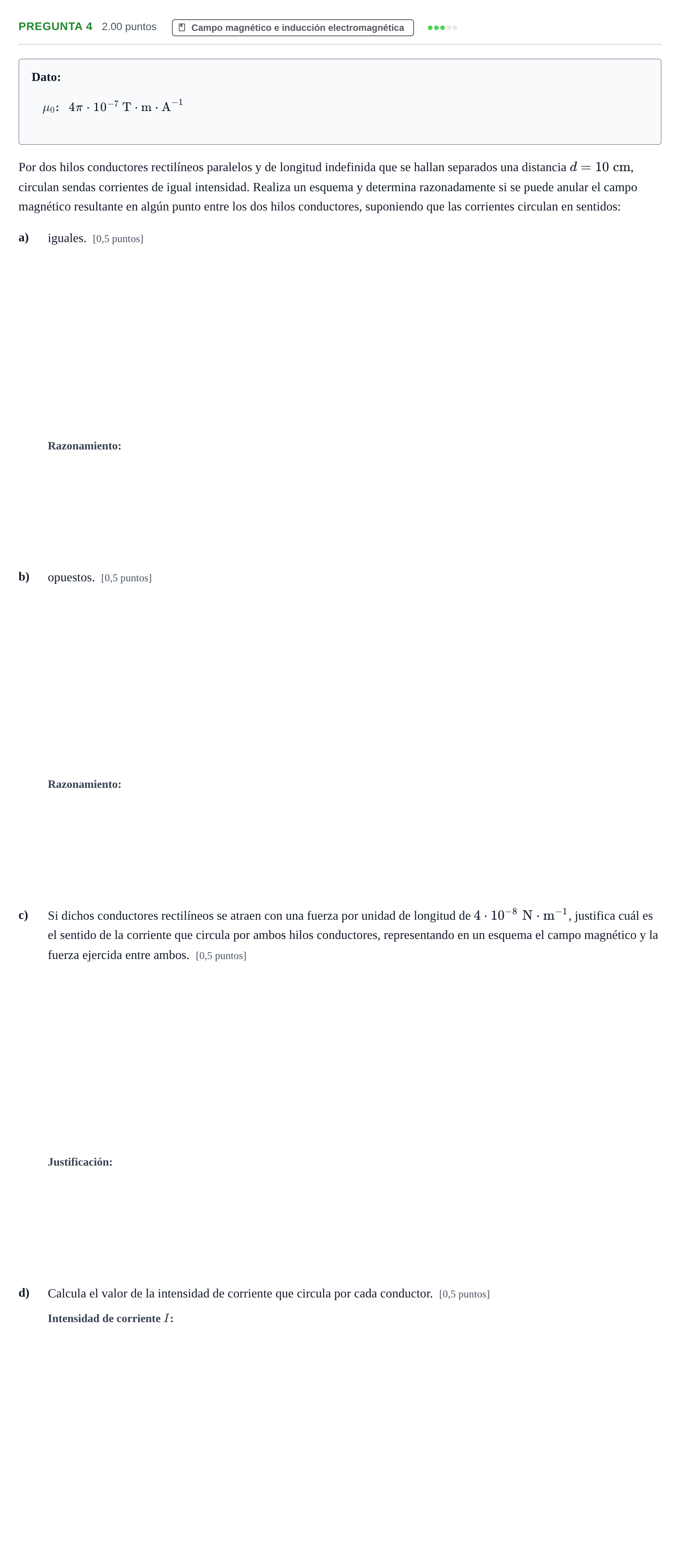 Enunciado: Pregunta 4 · Física PAU Asturias Ordinaria 2025