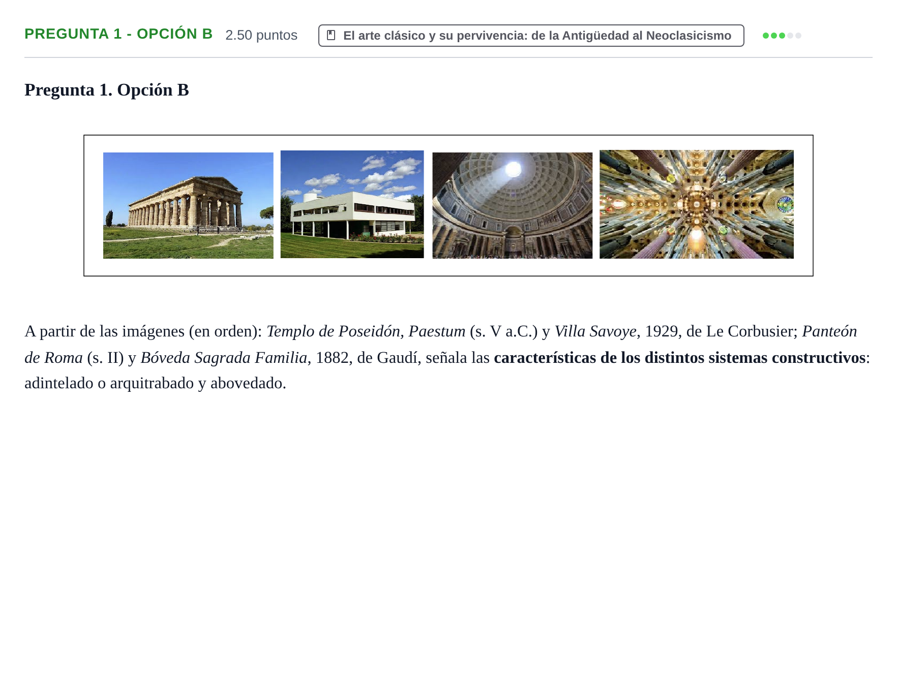 Enunciado: Pregunta 1 - Opción B · Fundamentos Artísticos PAU Asturias Ordinaria 2025