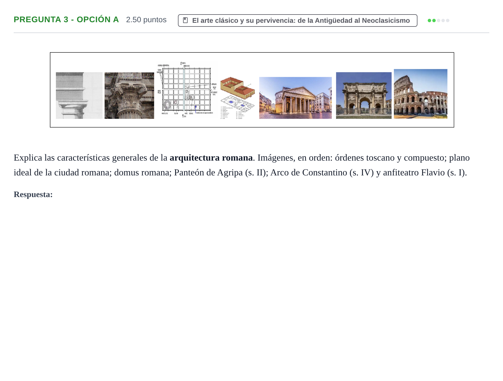 Enunciado: Pregunta 3 - Opción A · Fundamentos Artísticos PAU Asturias Ordinaria 2025