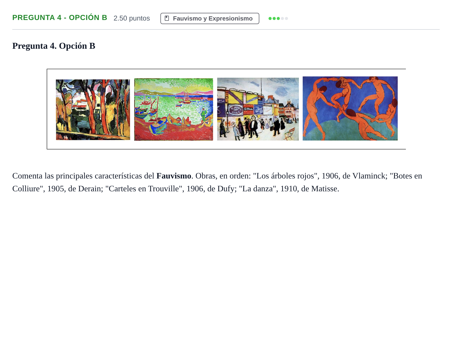 Enunciado: Pregunta 4 - Opción B · Fundamentos Artísticos PAU Asturias Ordinaria 2025
