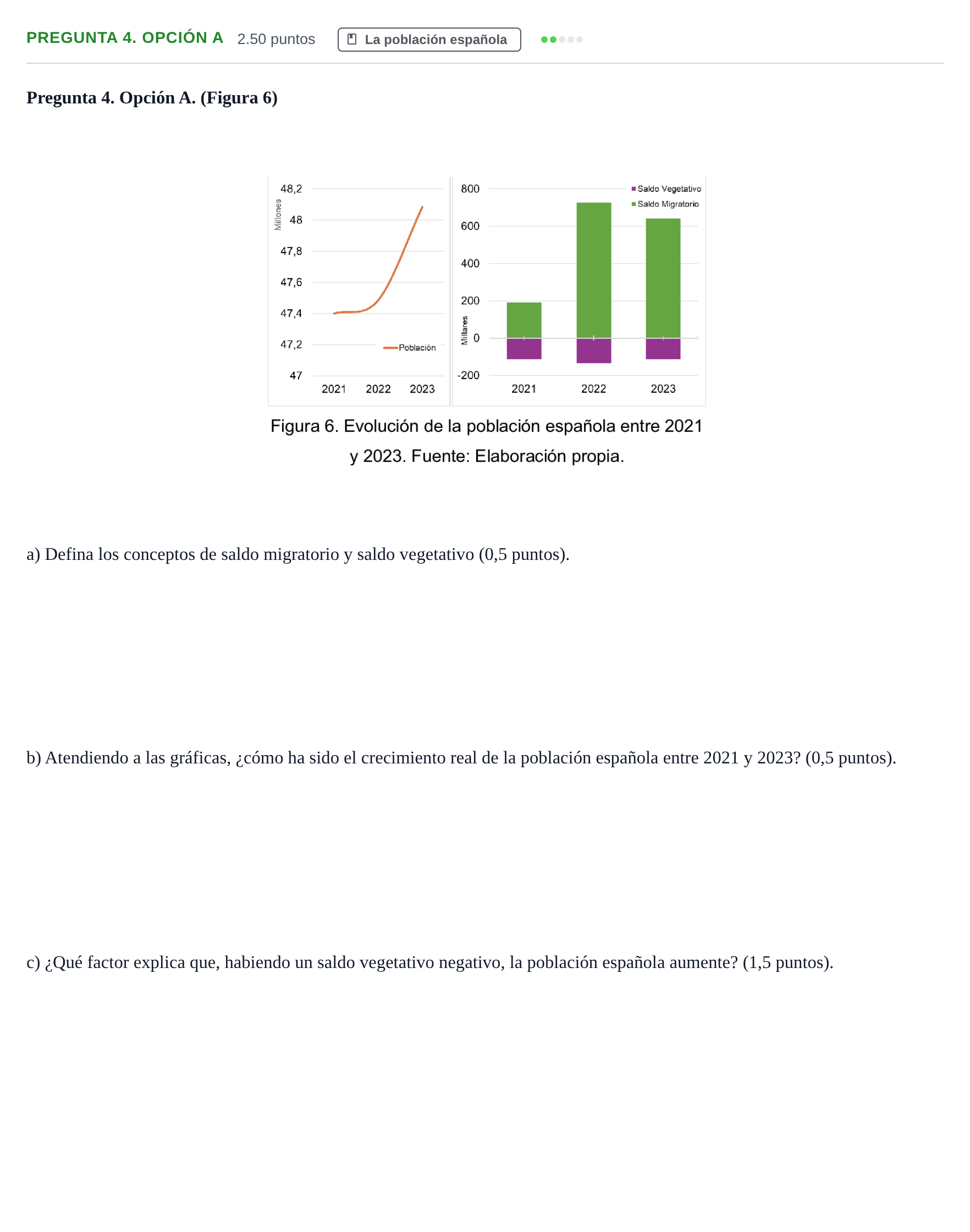 Enunciado: Pregunta 4. Opción A · Geografía PAU Asturias Ordinaria 2025