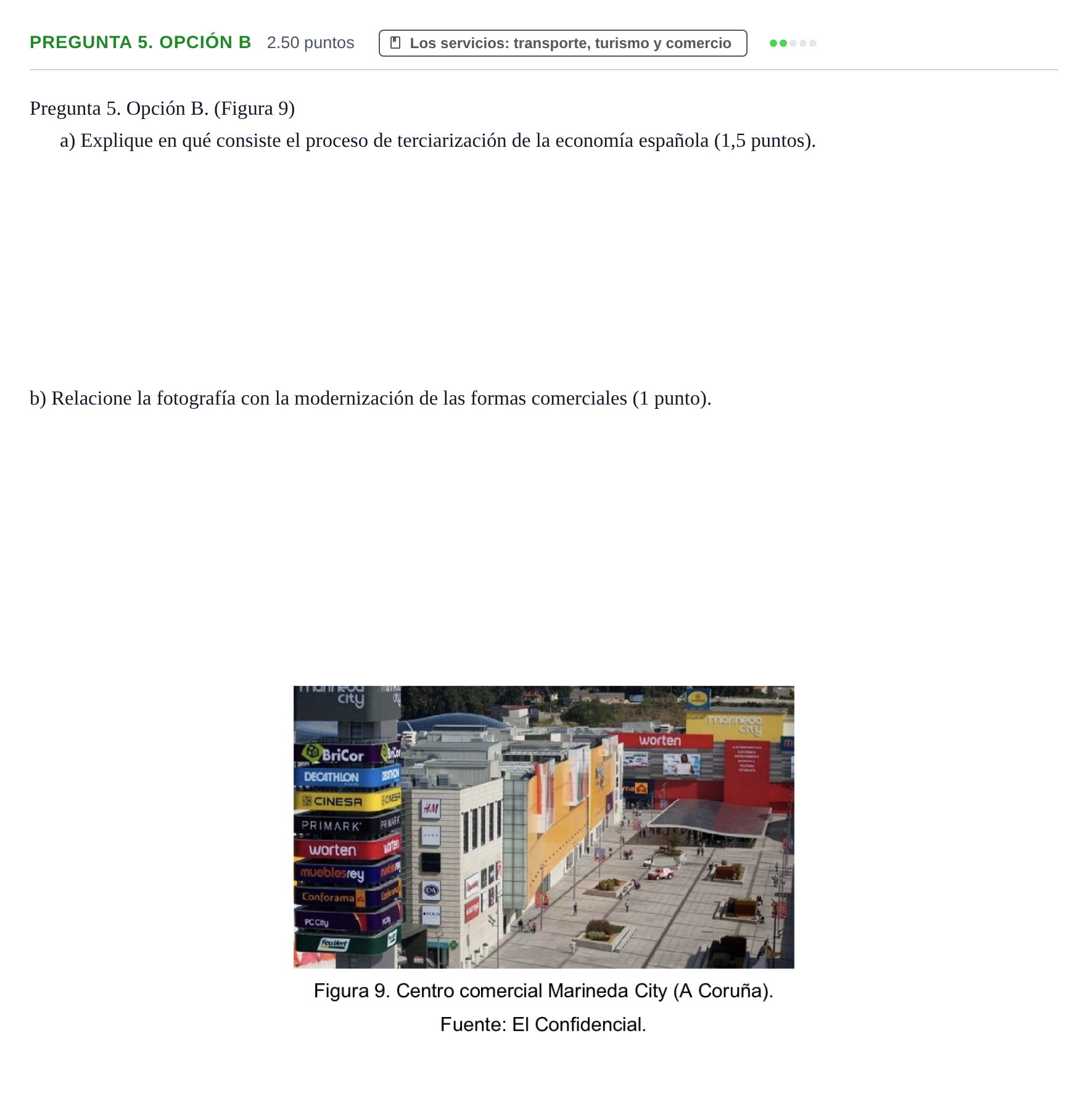Enunciado: Pregunta 5. Opción B · Geografía PAU Asturias Ordinaria 2025