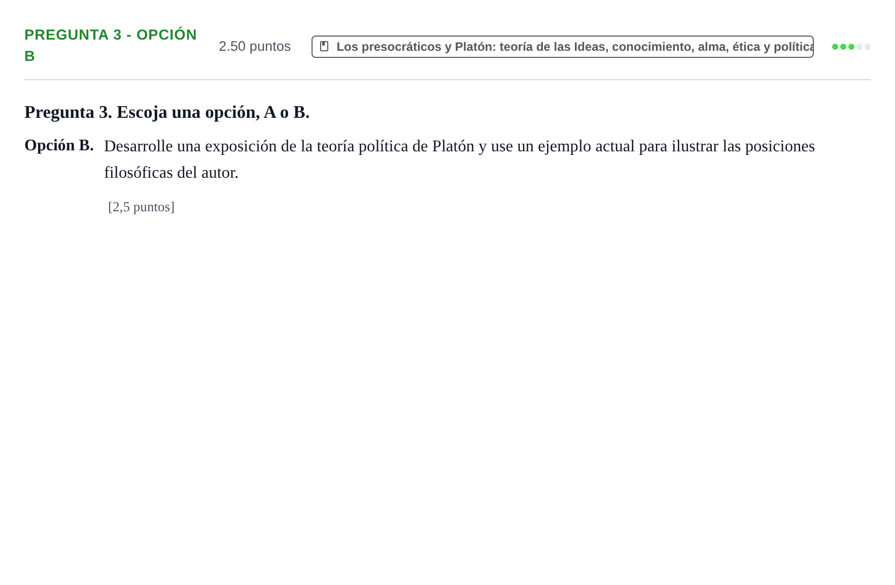Enunciado: Pregunta 3 - Opción B · Historia de la Filosofía PAU Asturias Ordinaria 2025