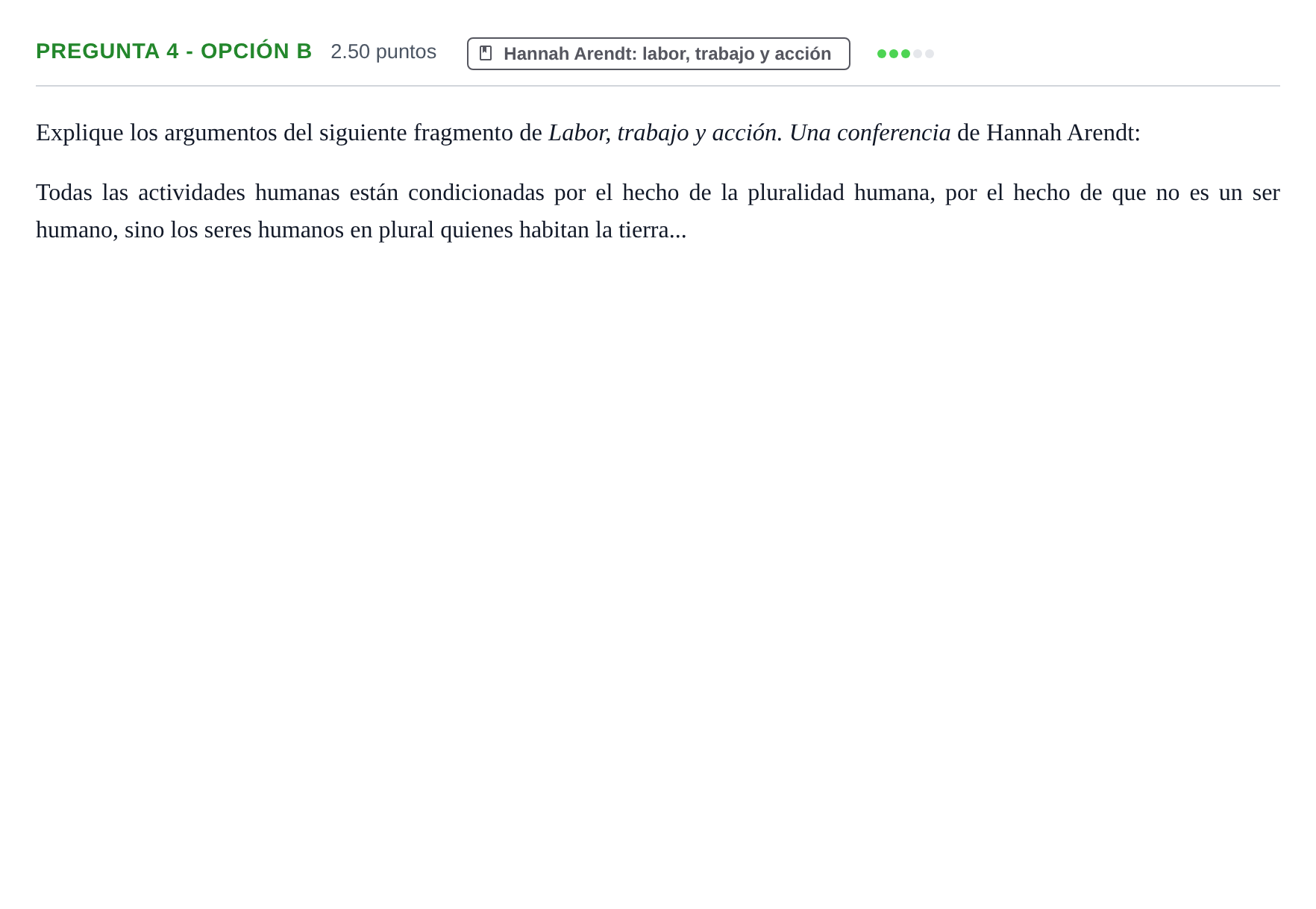 Enunciado: Pregunta 4 - Opción B · Historia de la Filosofía PAU Asturias Ordinaria 2025