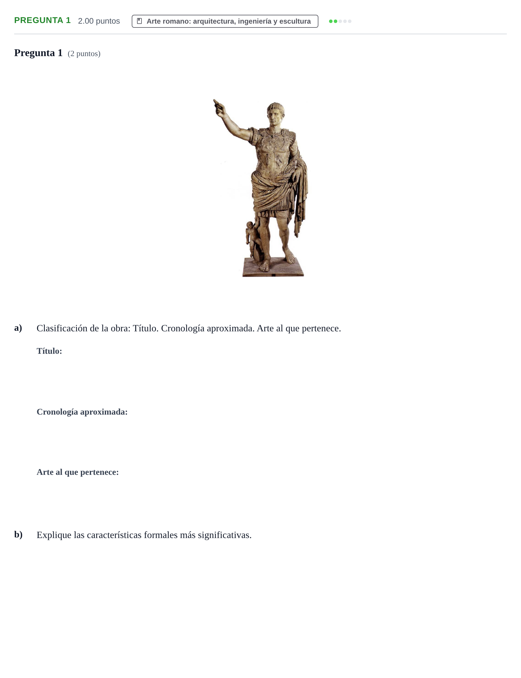 Enunciado: Pregunta 1 · Historia del Arte PAU Asturias Ordinaria 2025