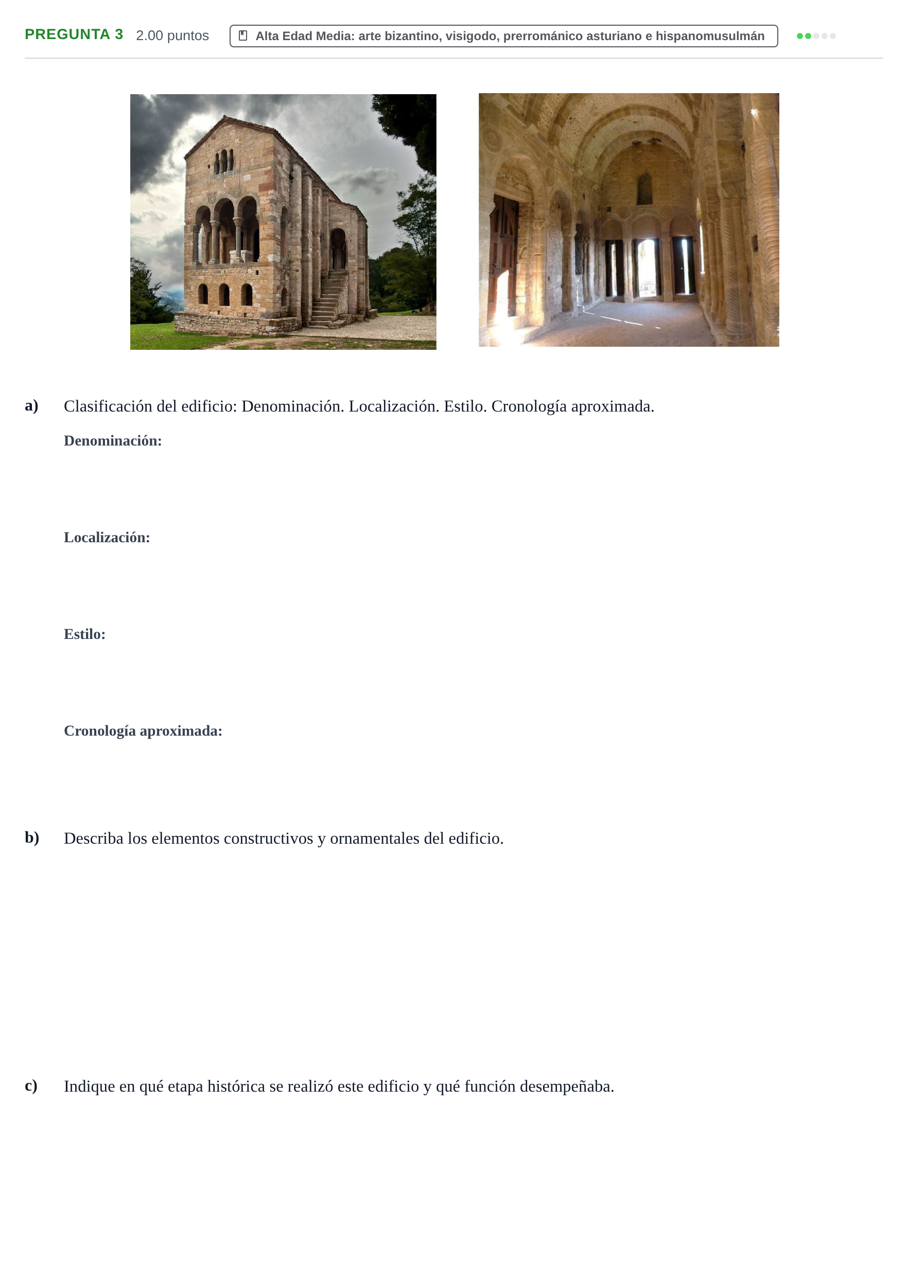 Enunciado: Pregunta 3 · Historia del Arte PAU Asturias Ordinaria 2025