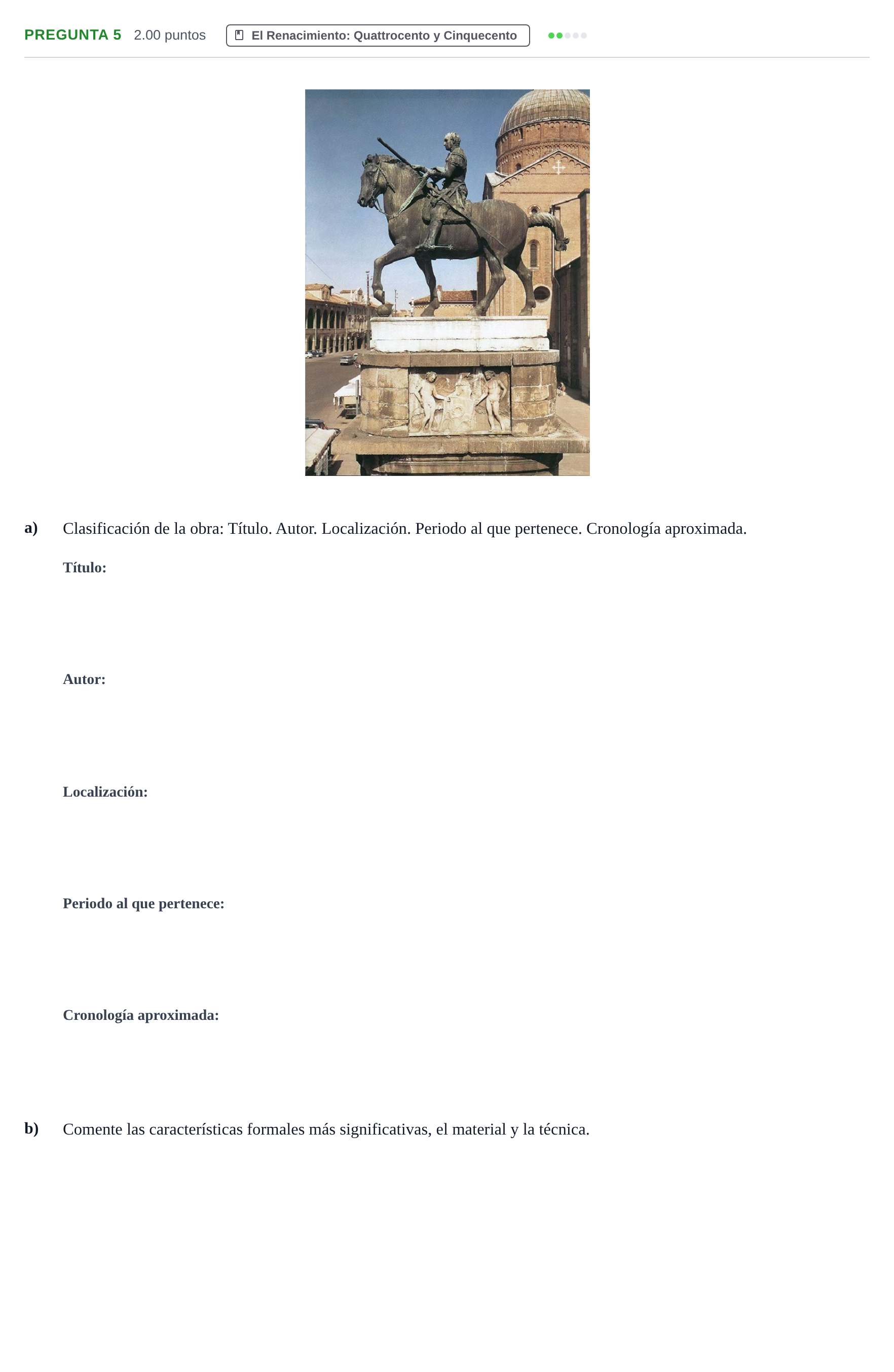 Enunciado: Pregunta 5 · Historia del Arte PAU Asturias Ordinaria 2025