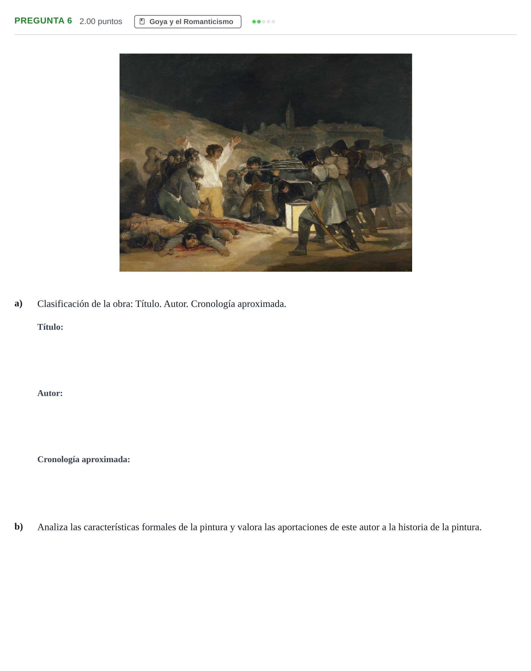 Enunciado: Pregunta 6 · Historia del Arte PAU Asturias Ordinaria 2025