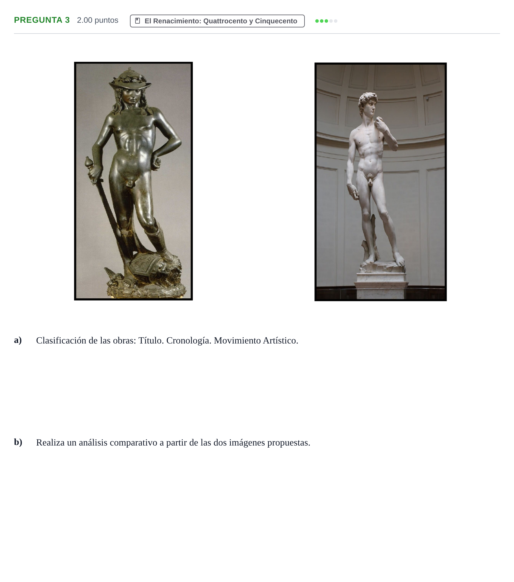 Enunciado: Pregunta 3 · Historia del Arte PAU Asturias Extraordinaria 2025