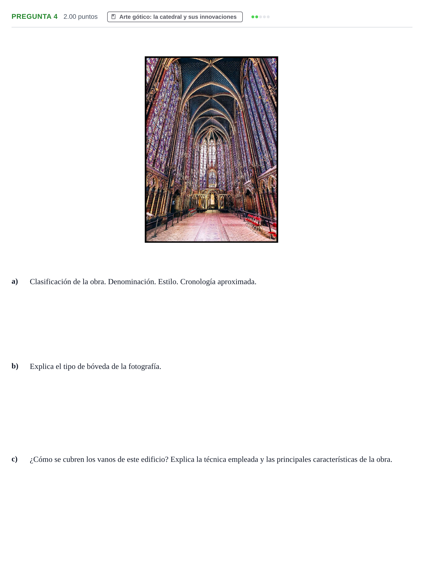 Enunciado: Pregunta 4 · Historia del Arte PAU Asturias Extraordinaria 2025