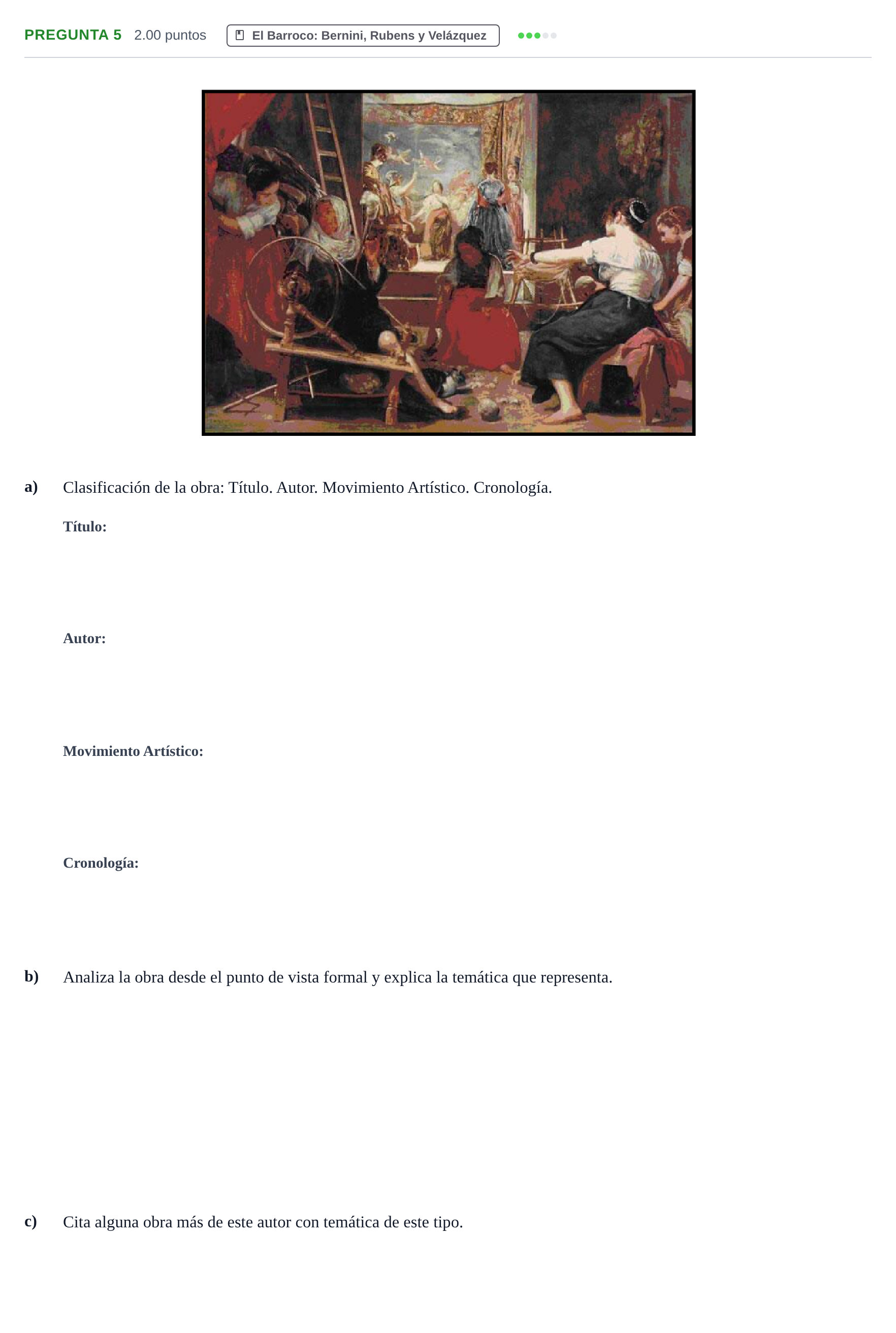 Enunciado: Pregunta 5 · Historia del Arte PAU Asturias Extraordinaria 2025