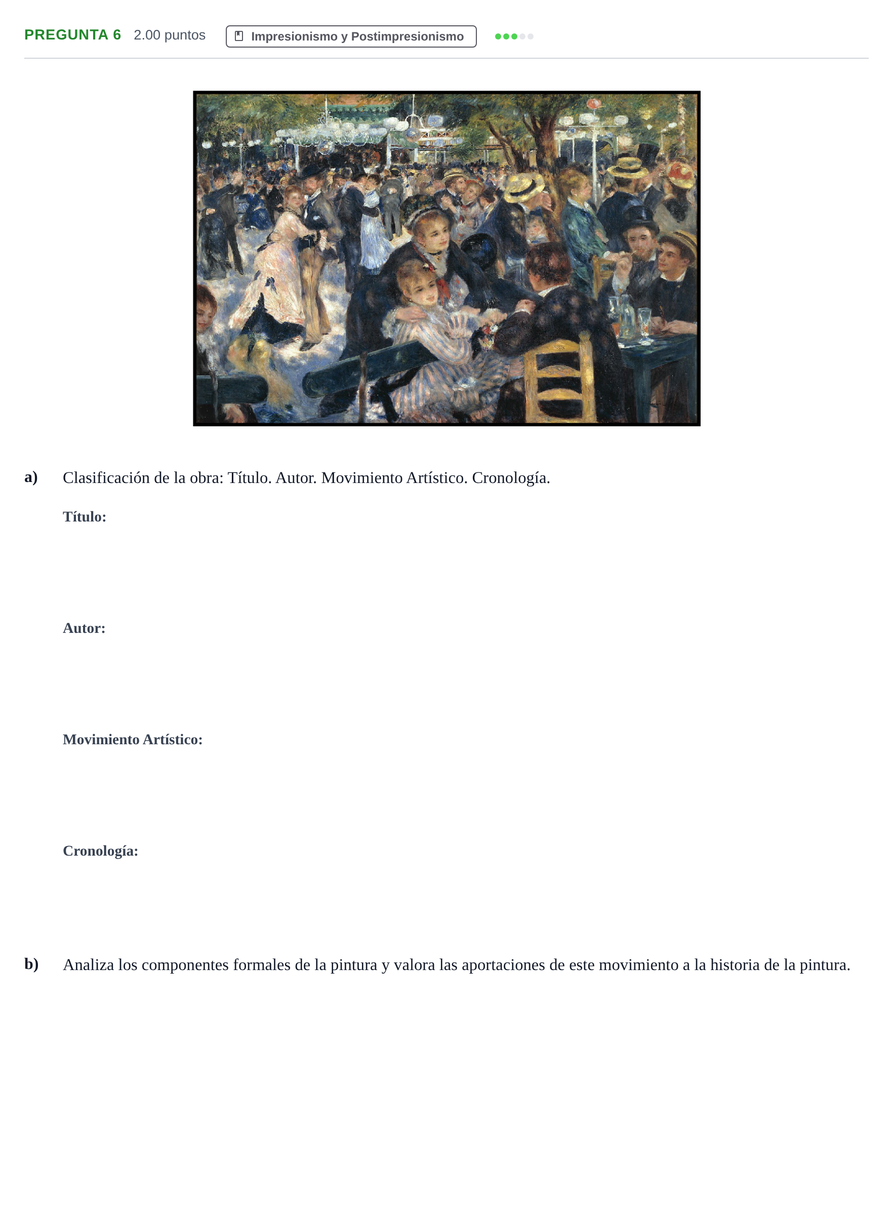 Enunciado: Pregunta 6 · Historia del Arte PAU Asturias Extraordinaria 2025