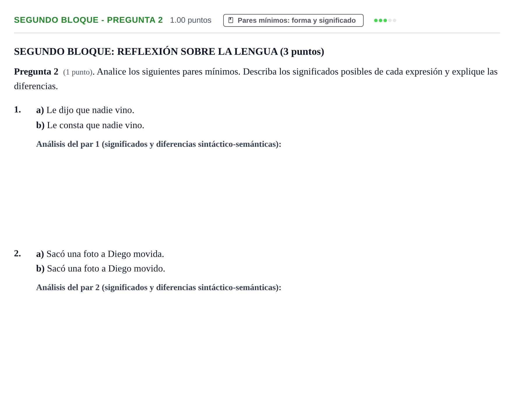 Enunciado: Ejercicio Segundo Bloque - Pregunta 2 · Lengua Castellana y Literatura II PAU Extremadura Ordinaria 2026