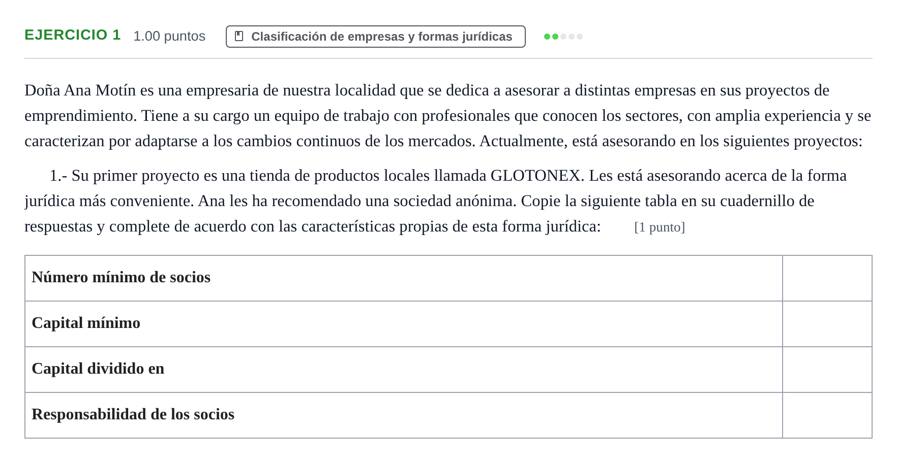 Enunciado: Problema 1 · Empresa y Diseño de Modelos de Negocio PAU Extremadura Ordinaria 2026