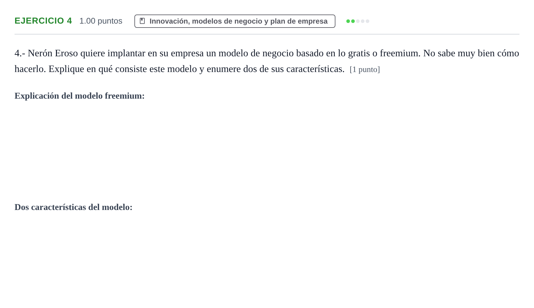 Enunciado: Problema 4 · Empresa y Diseño de Modelos de Negocio PAU Extremadura Ordinaria 2026