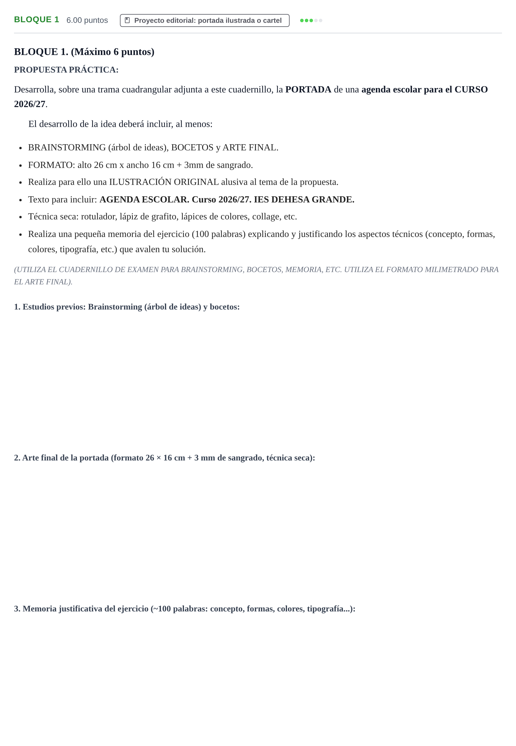 Enunciado: Bloque 1 · Diseño PAU Extremadura Ordinaria 2026