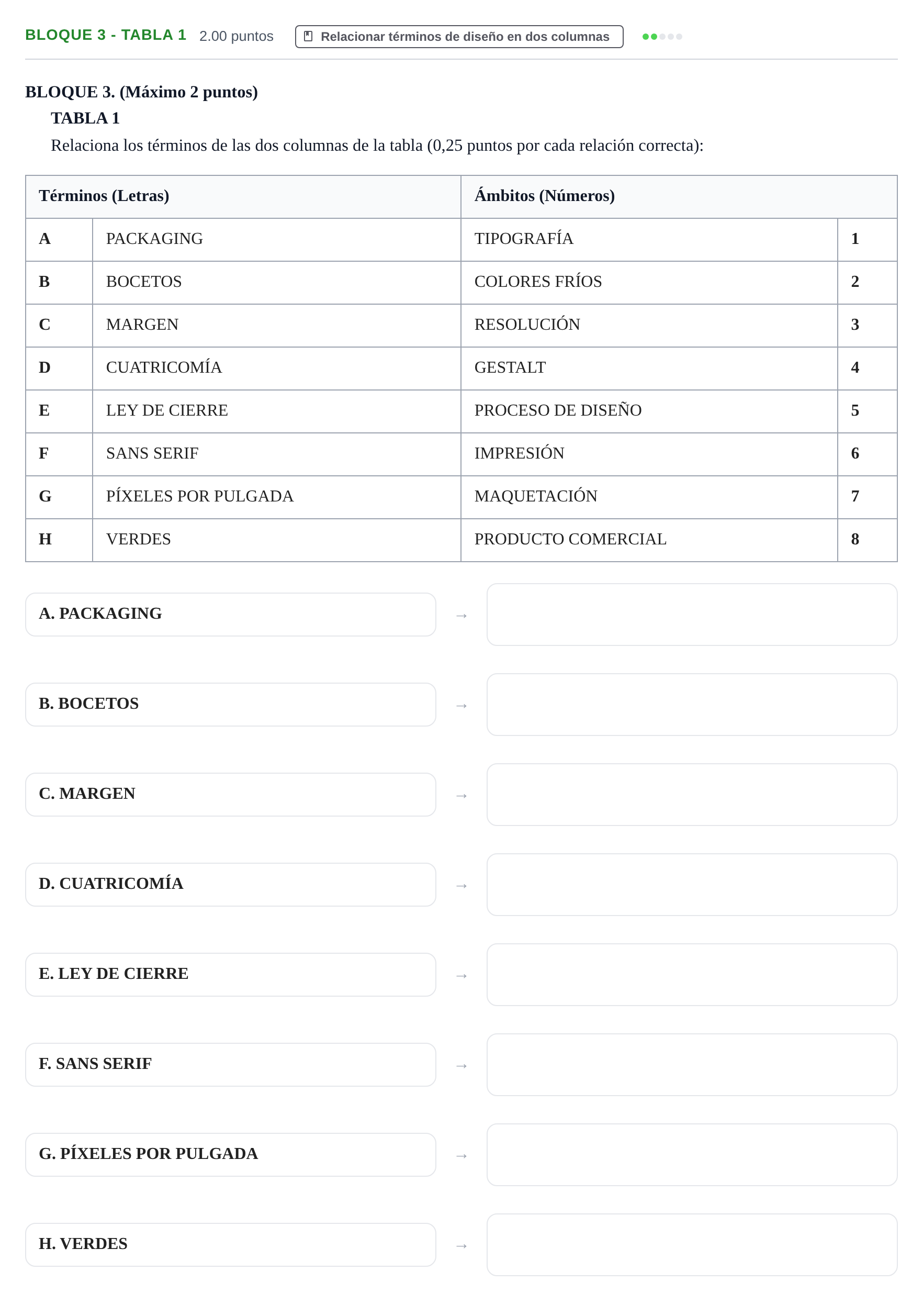 Enunciado: Bloque 3 - Tabla 1 · Diseño PAU Extremadura Ordinaria 2026