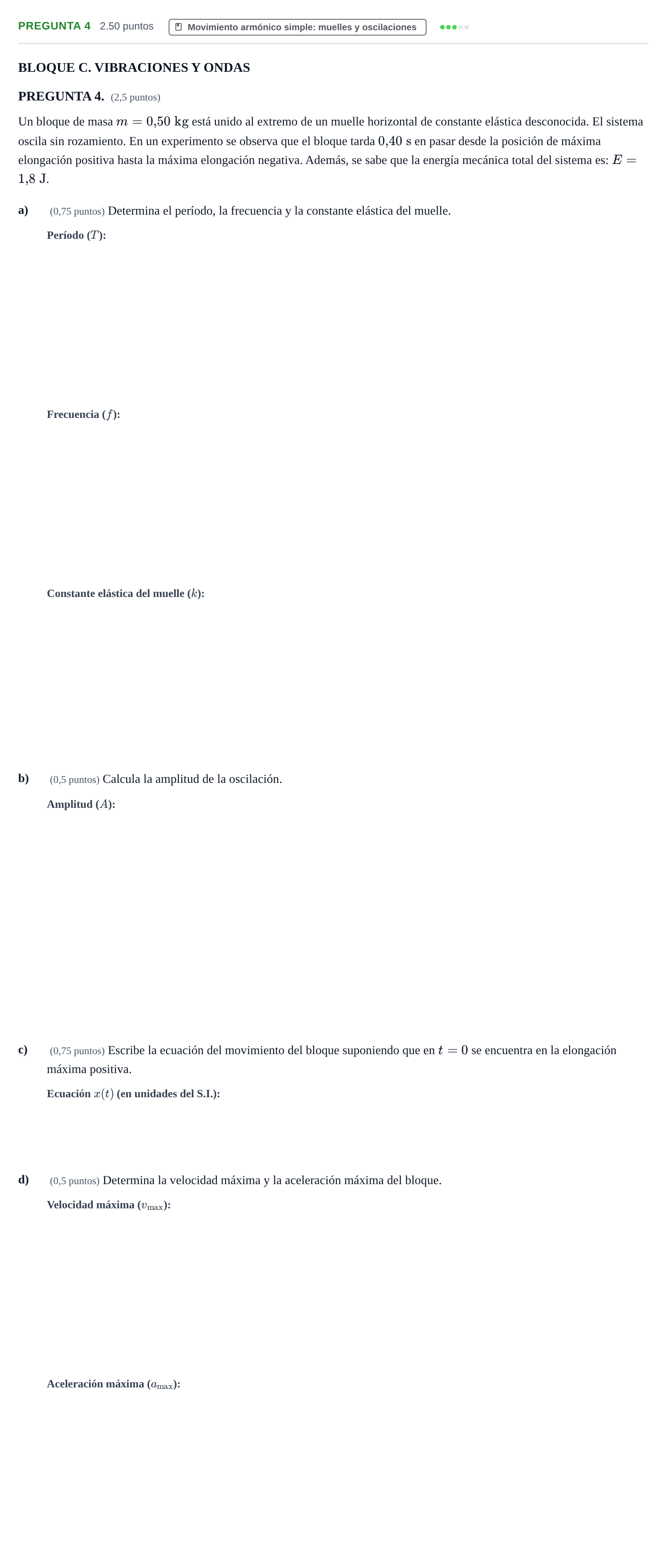 Enunciado: Pregunta 4 · Física PAU Extremadura Ordinaria 2026