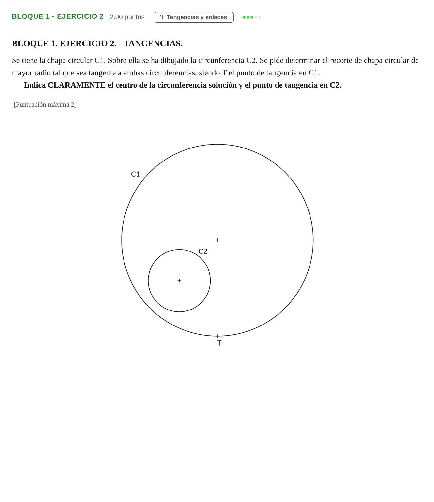 Enunciado: Bloque 1 - Ejercicio 2 · Dibujo técnico II PAU Extremadura Ordinaria 2026