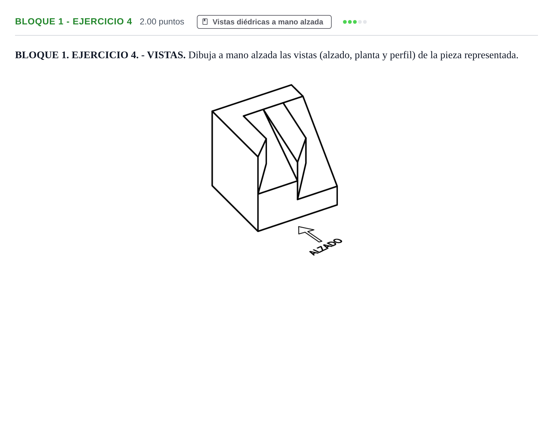 Enunciado: Bloque 1 - Ejercicio 4 · Dibujo técnico II PAU Extremadura Ordinaria 2026