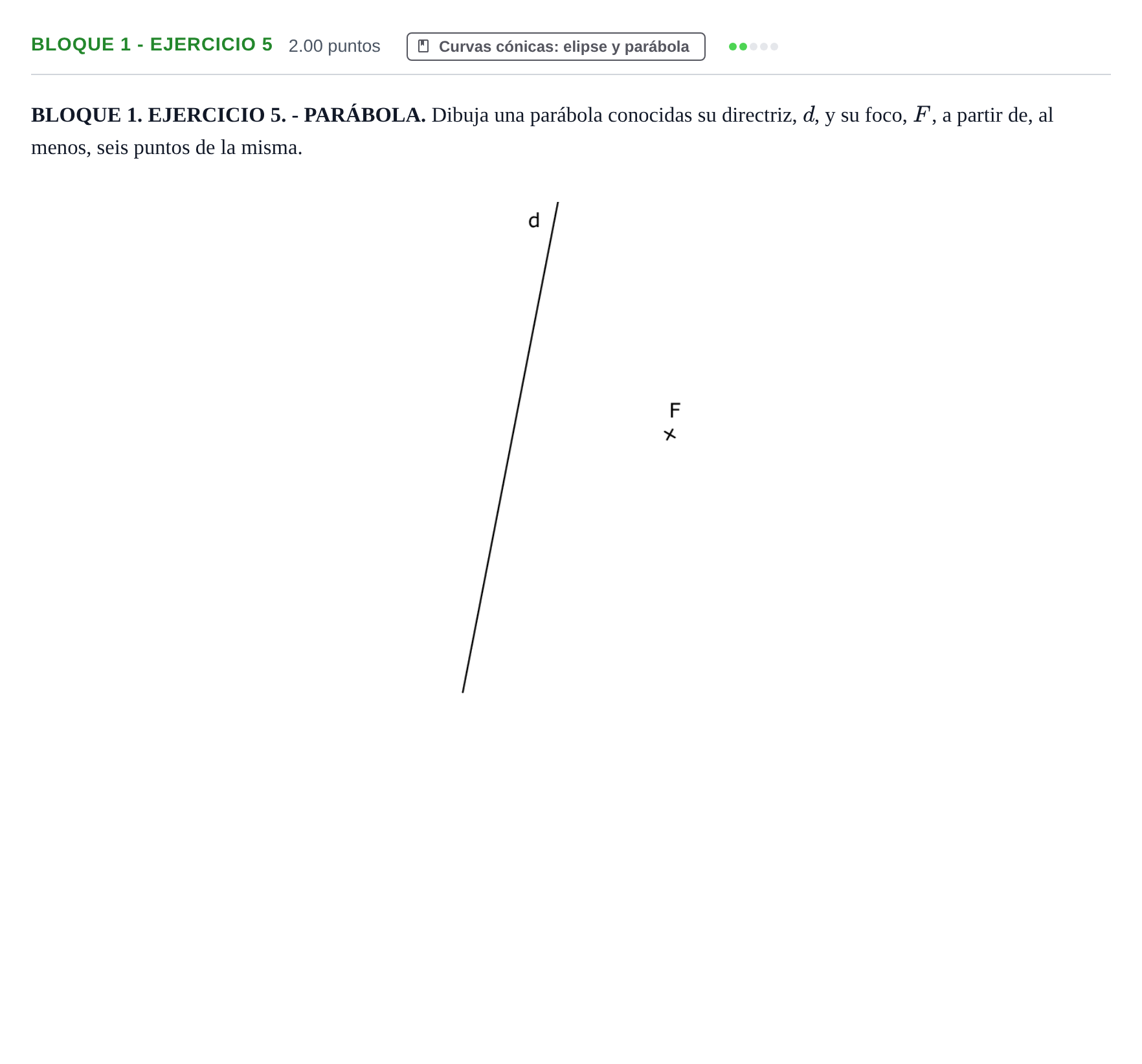 Enunciado: Bloque 1 - Ejercicio 5 · Dibujo técnico II PAU Extremadura Ordinaria 2026