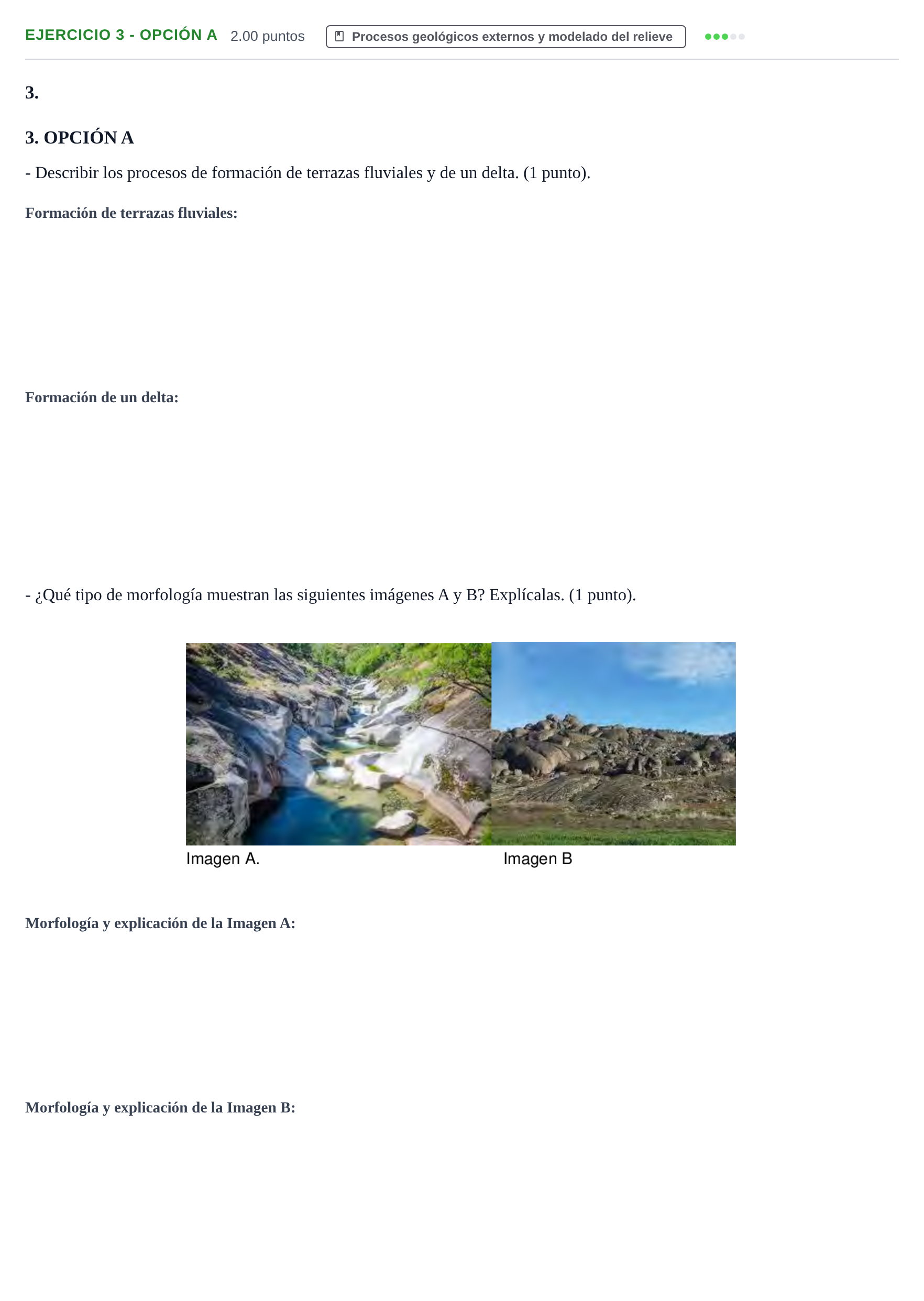 Enunciado: Ejercicio 3 - Opción A · Geología y Ciencias Ambientales PAU Extremadura Ordinaria 2026