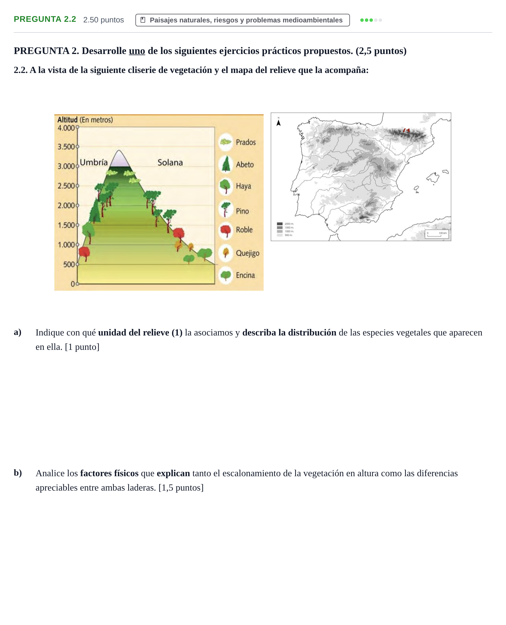 Enunciado: Pregunta 2.2 · Geografía PAU Extremadura Ordinaria 2026