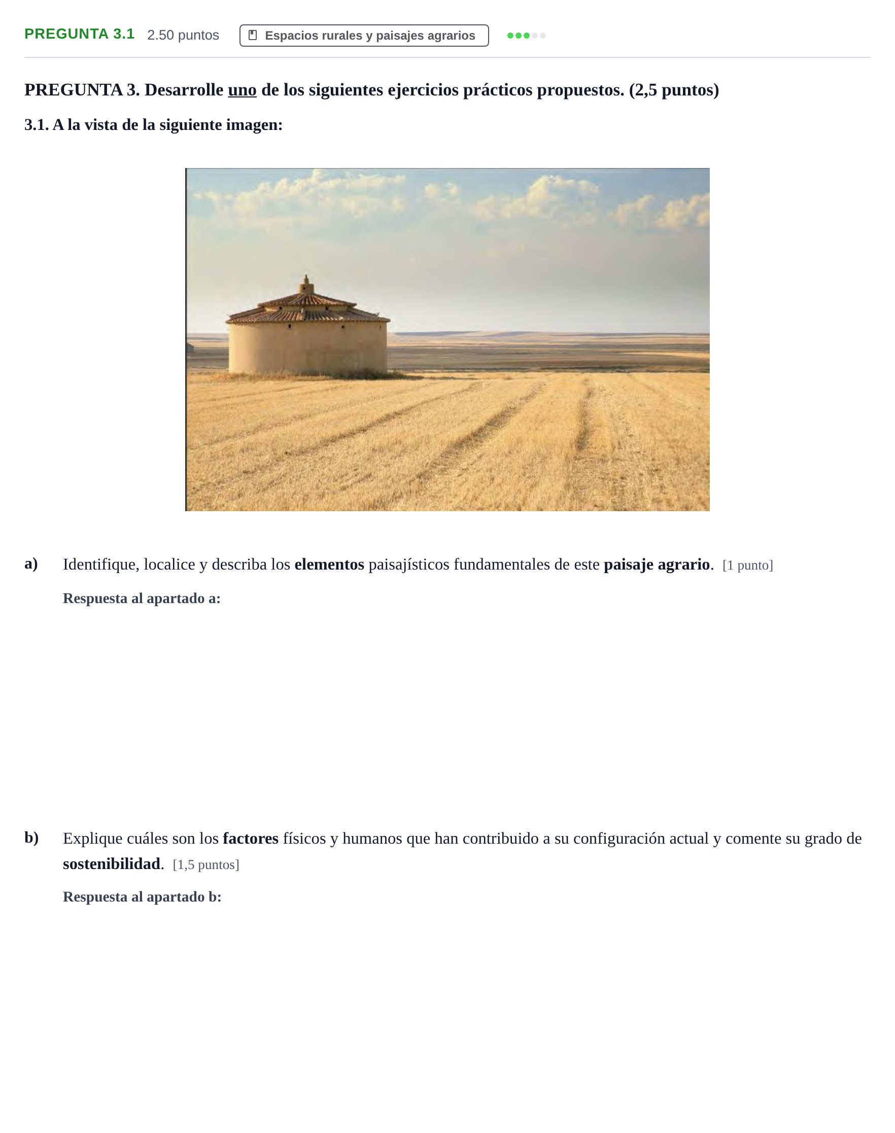 Enunciado: Pregunta 3.1 · Geografía PAU Extremadura Ordinaria 2026