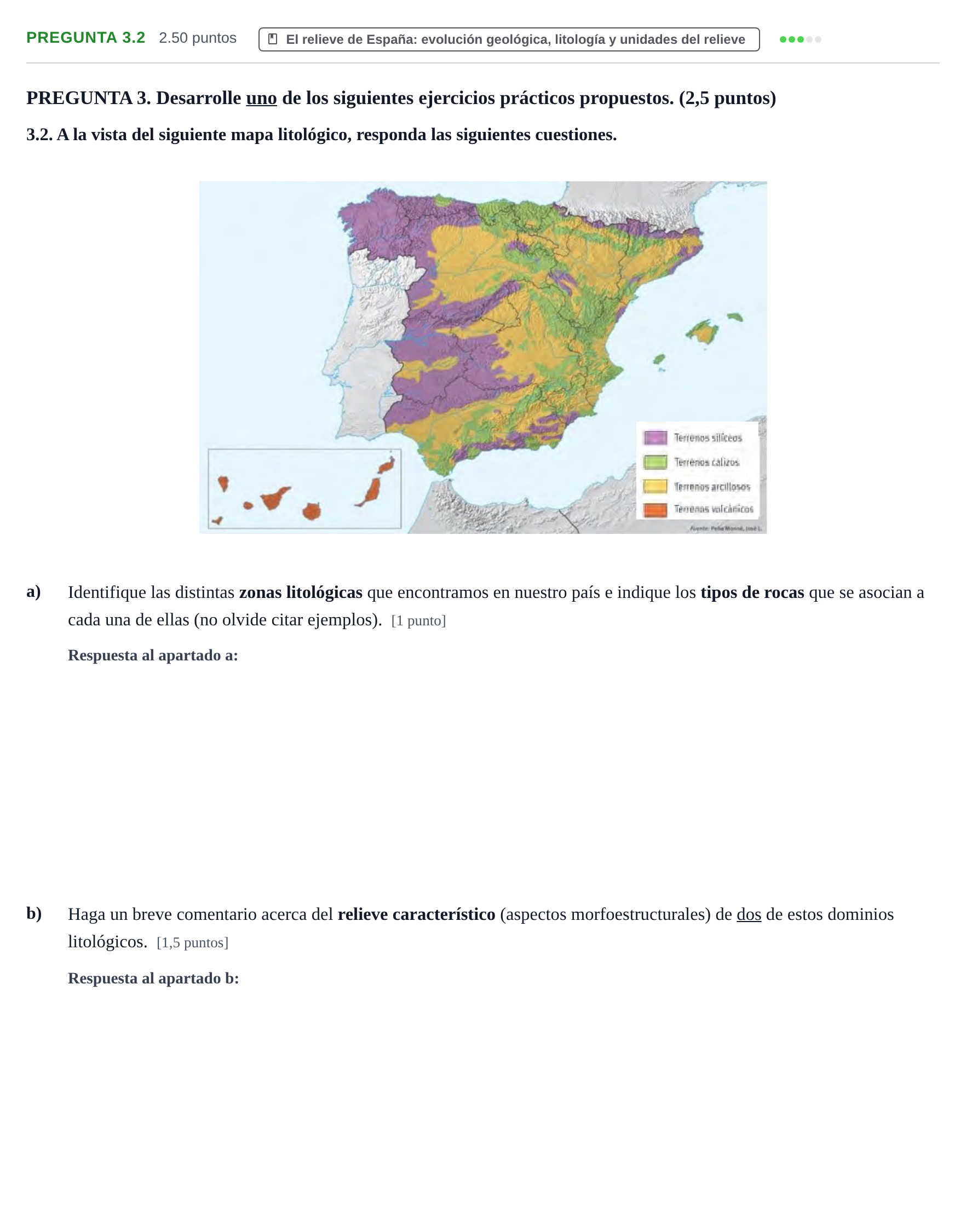 Enunciado: Pregunta 3.2 · Geografía PAU Extremadura Ordinaria 2026