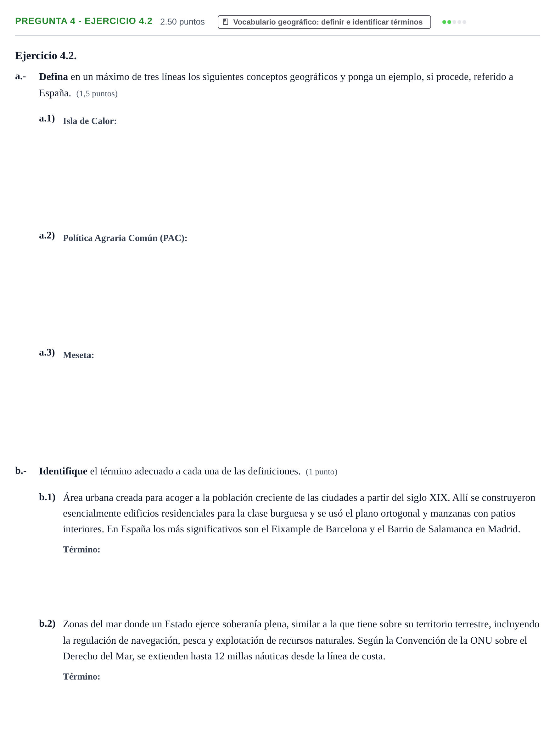 Enunciado: Pregunta 4 - Ejercicio 4.2 · Geografía PAU Extremadura Ordinaria 2026