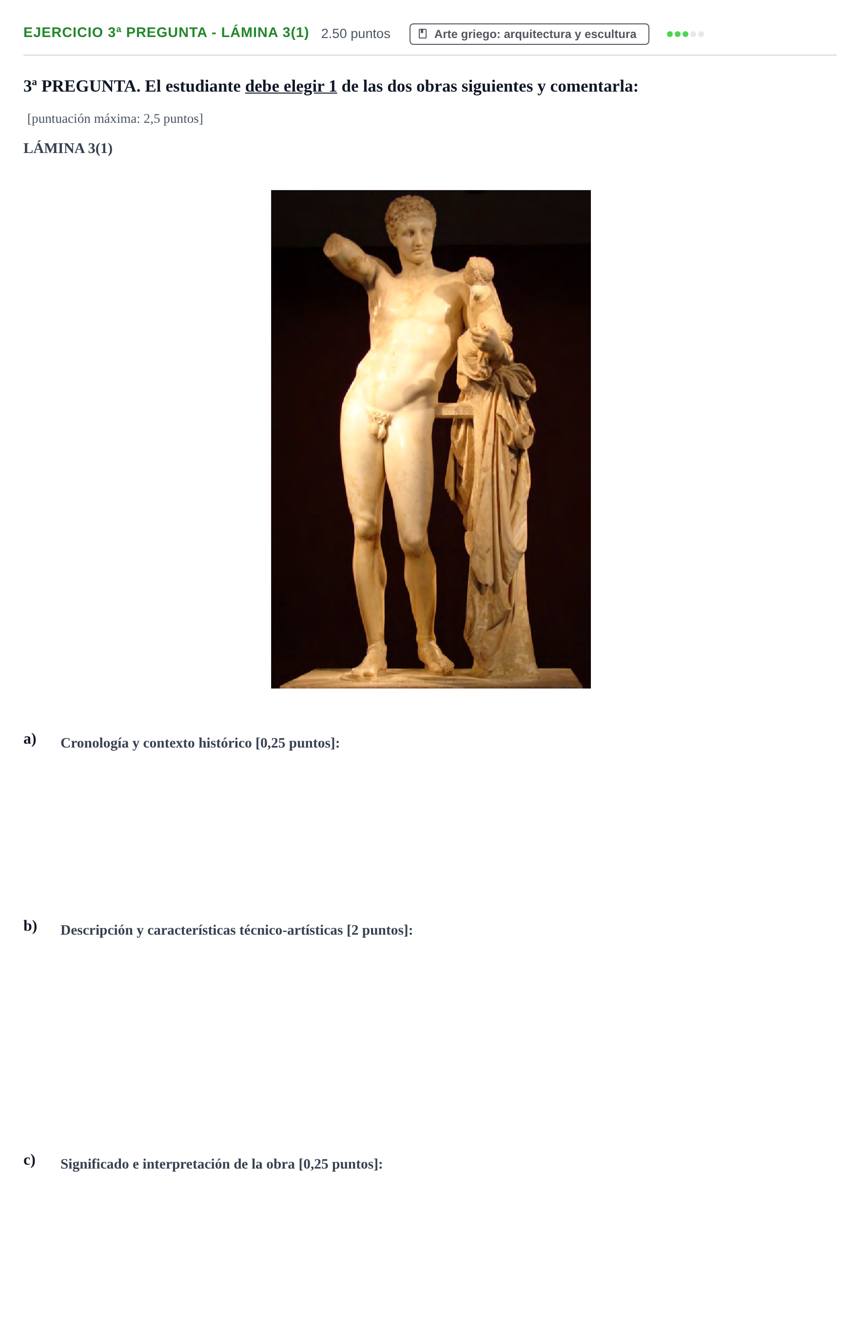 Enunciado: Ejercicio 3ª Pregunta - Lámina 3(1) · Historia del Arte PAU Extremadura Ordinaria 2026