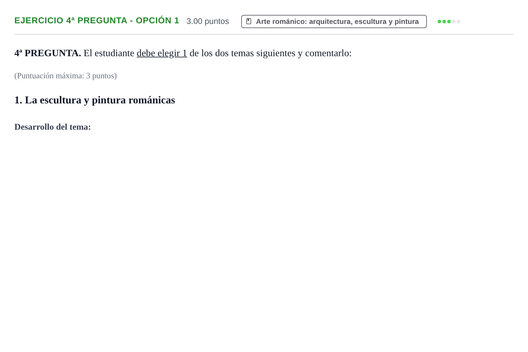 Enunciado: Ejercicio 4ª Pregunta - Opción 1 · Historia del Arte PAU Extremadura Ordinaria 2026