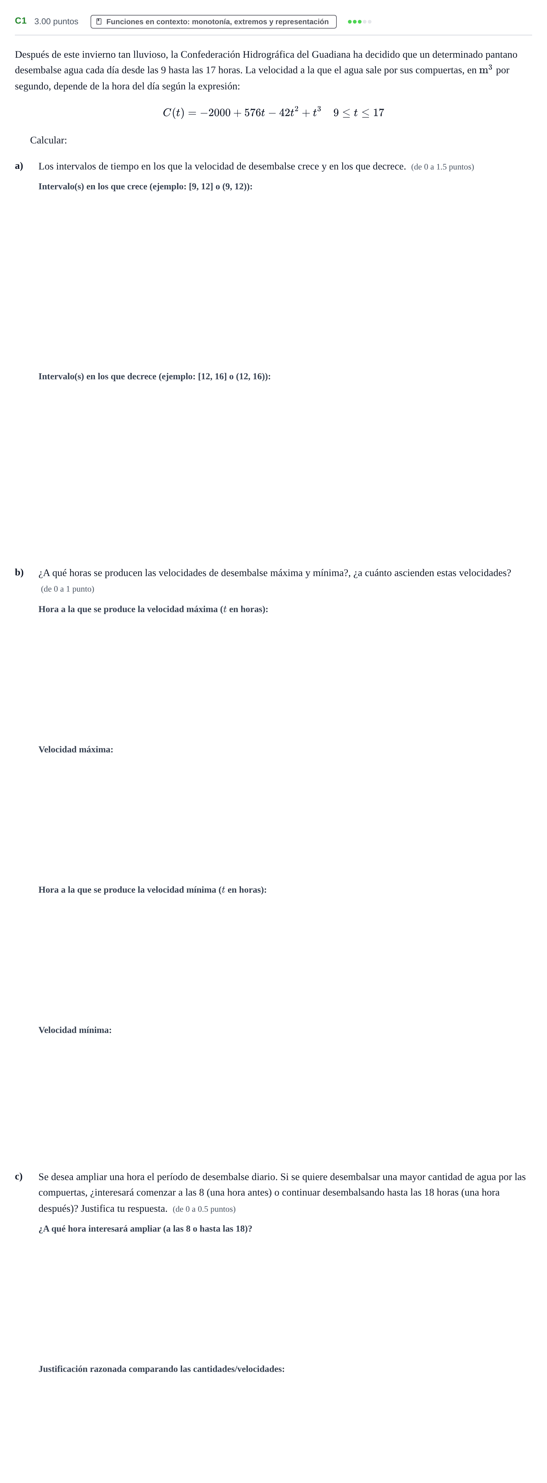 Enunciado: Ejercicio C1 · Matemáticas aplicadas a las Ciencias Sociales II PAU Extremadura Ordinaria 2026