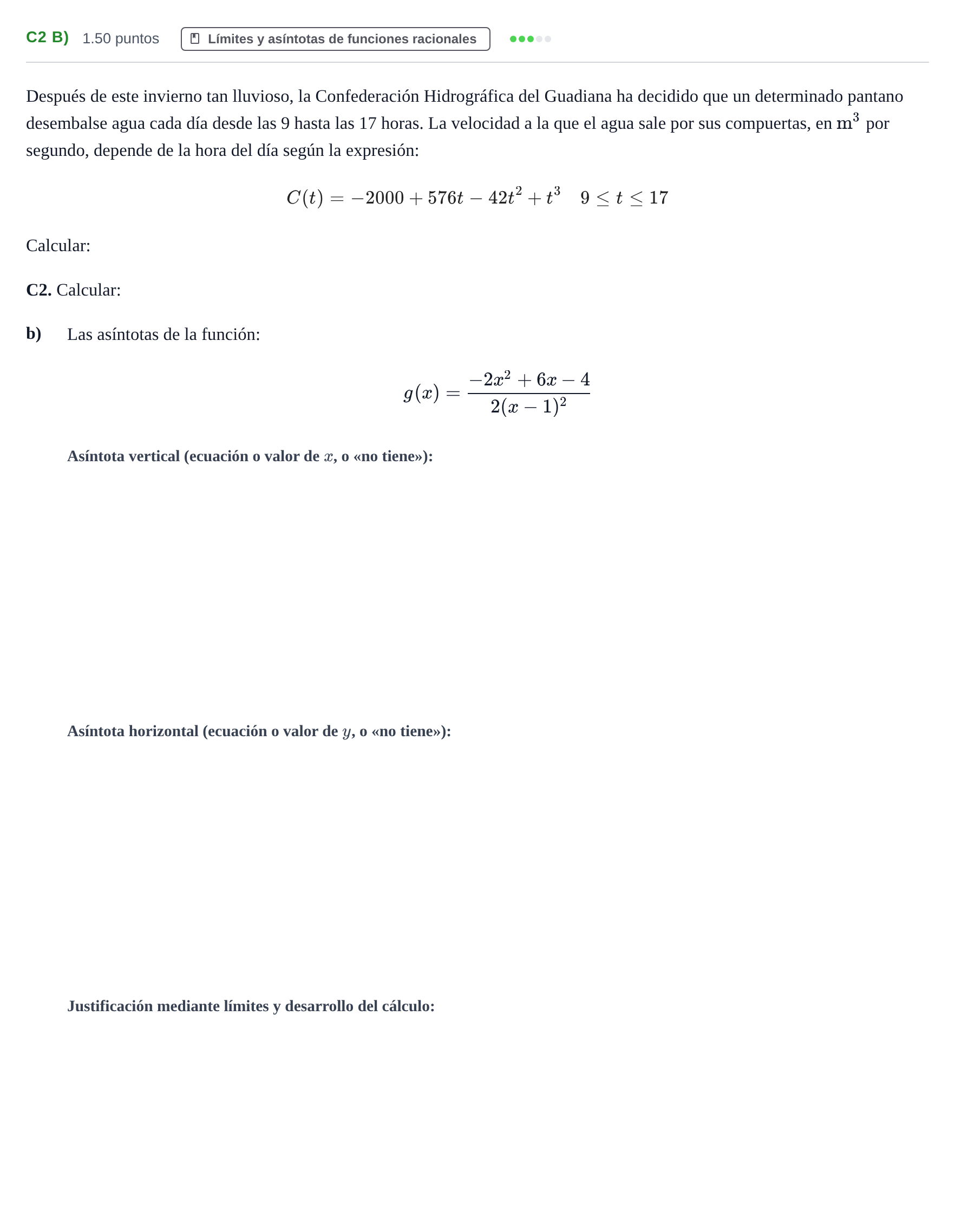 Enunciado: Ejercicio C2 b) · Matemáticas aplicadas a las Ciencias Sociales II PAU Extremadura Ordinaria 2026