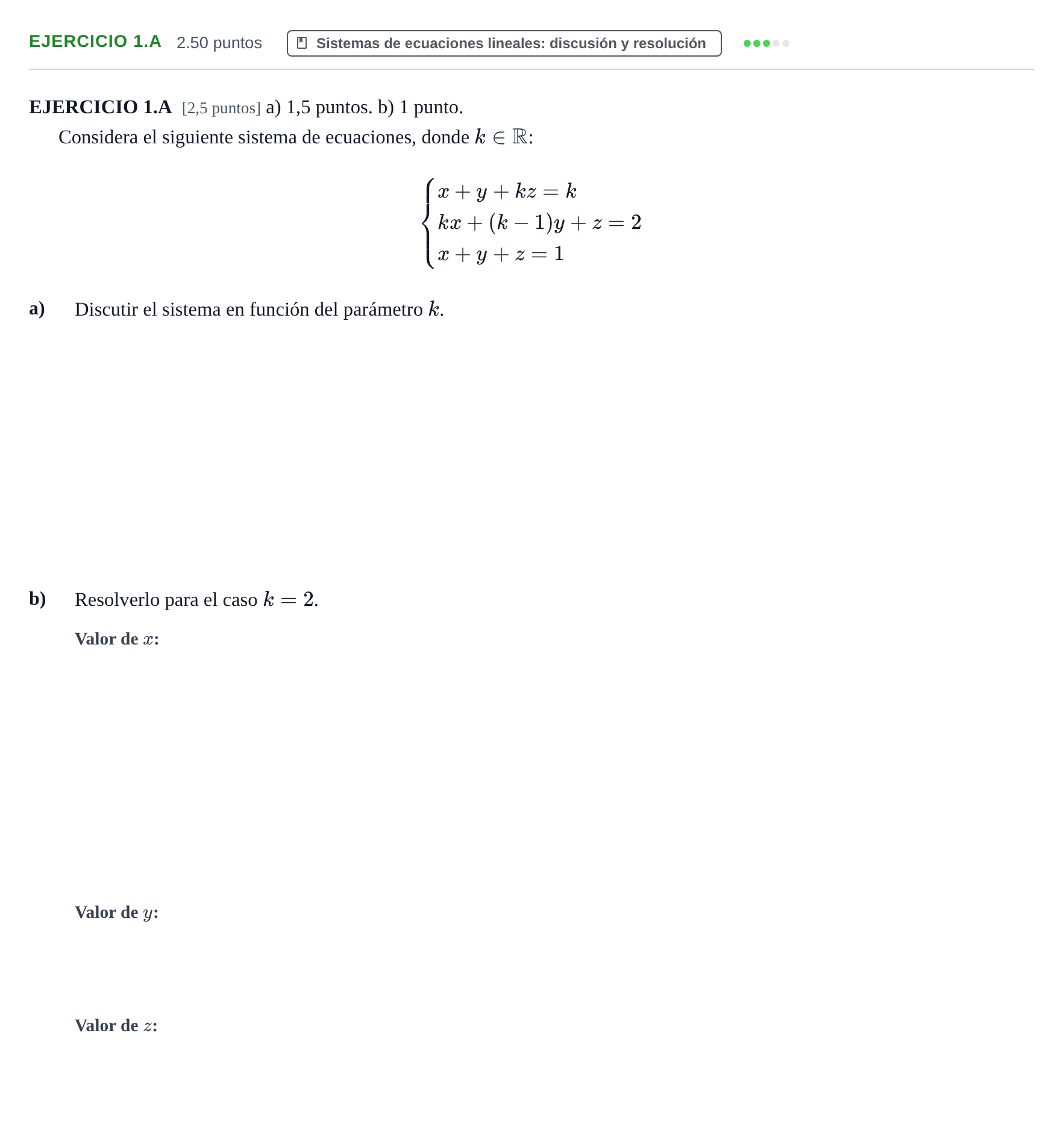 Enunciado: EJERCICIO 1.A · Matemáticas II PAU Extremadura Ordinaria 2026